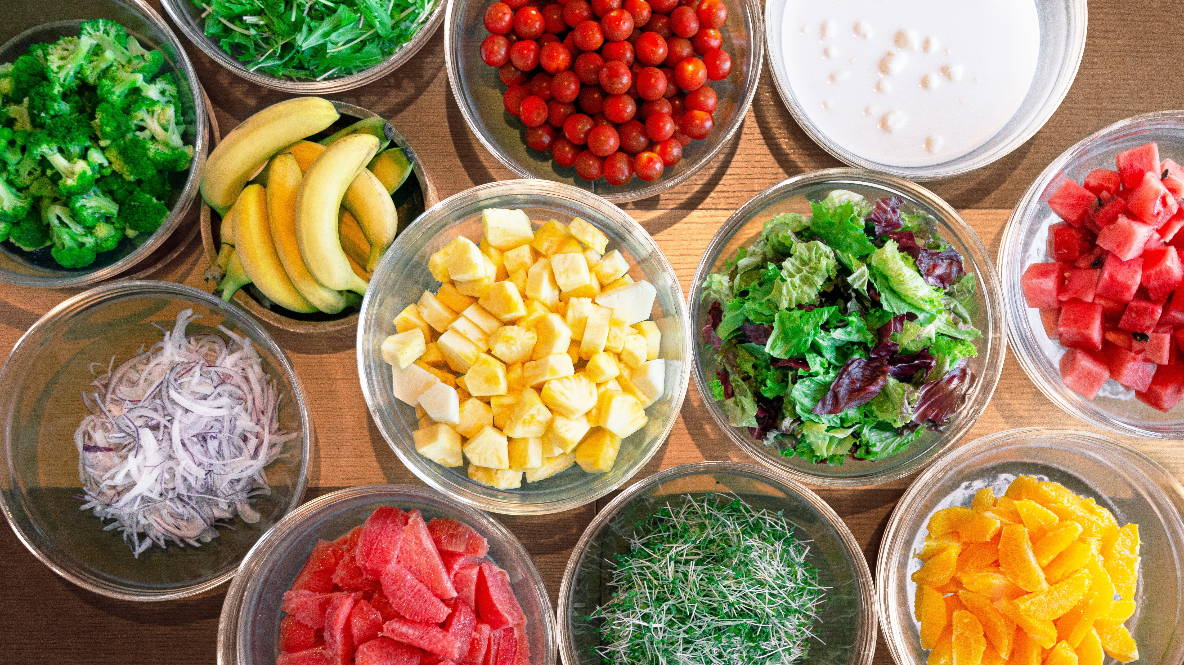 Fresh vegetables and juicy fruits