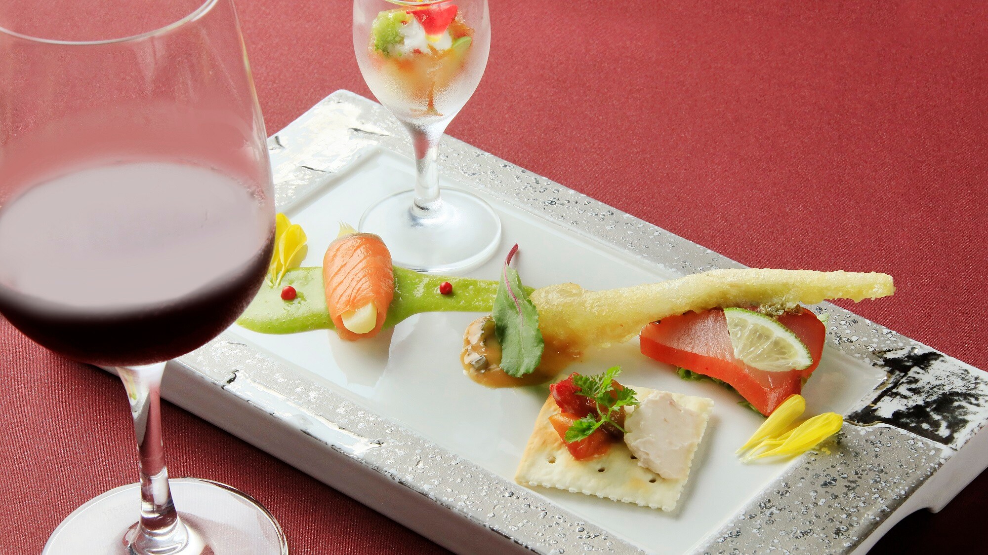 [Dinner] Colorful appetizers made with seasonal ingredients