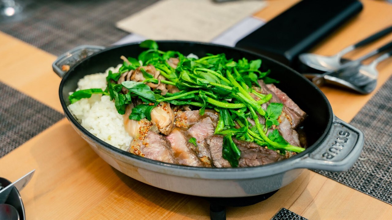 Savor seasonal ingredients with the aroma of a wood fire (example of meal)