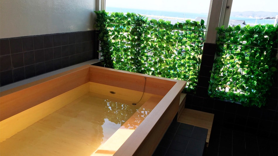 *Baths: There are two comfortable baths, one for men and one for women, from which you can also view the ocean.