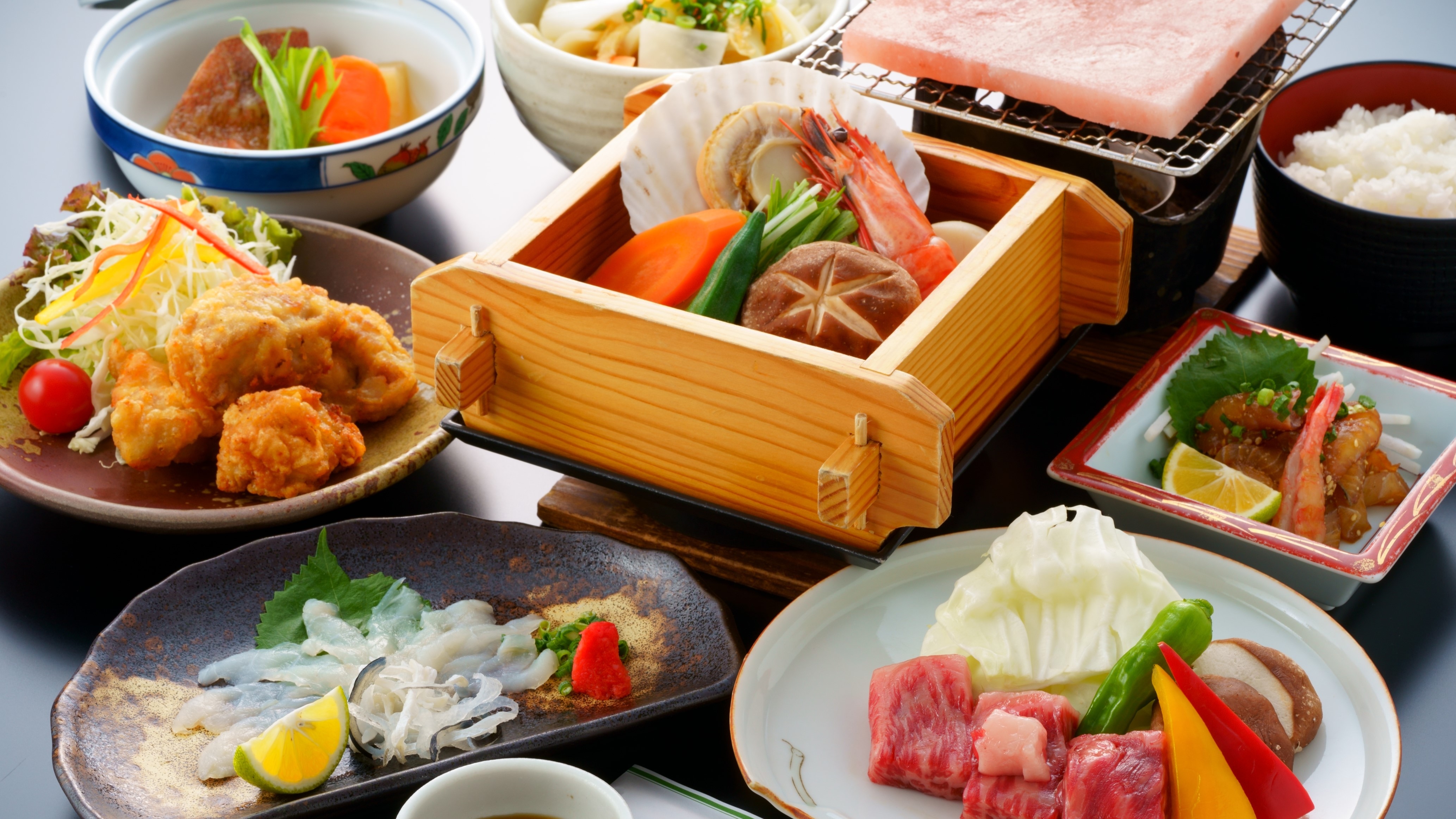 A little extravagant with puffer fish and Bungo beef included ★ / Example