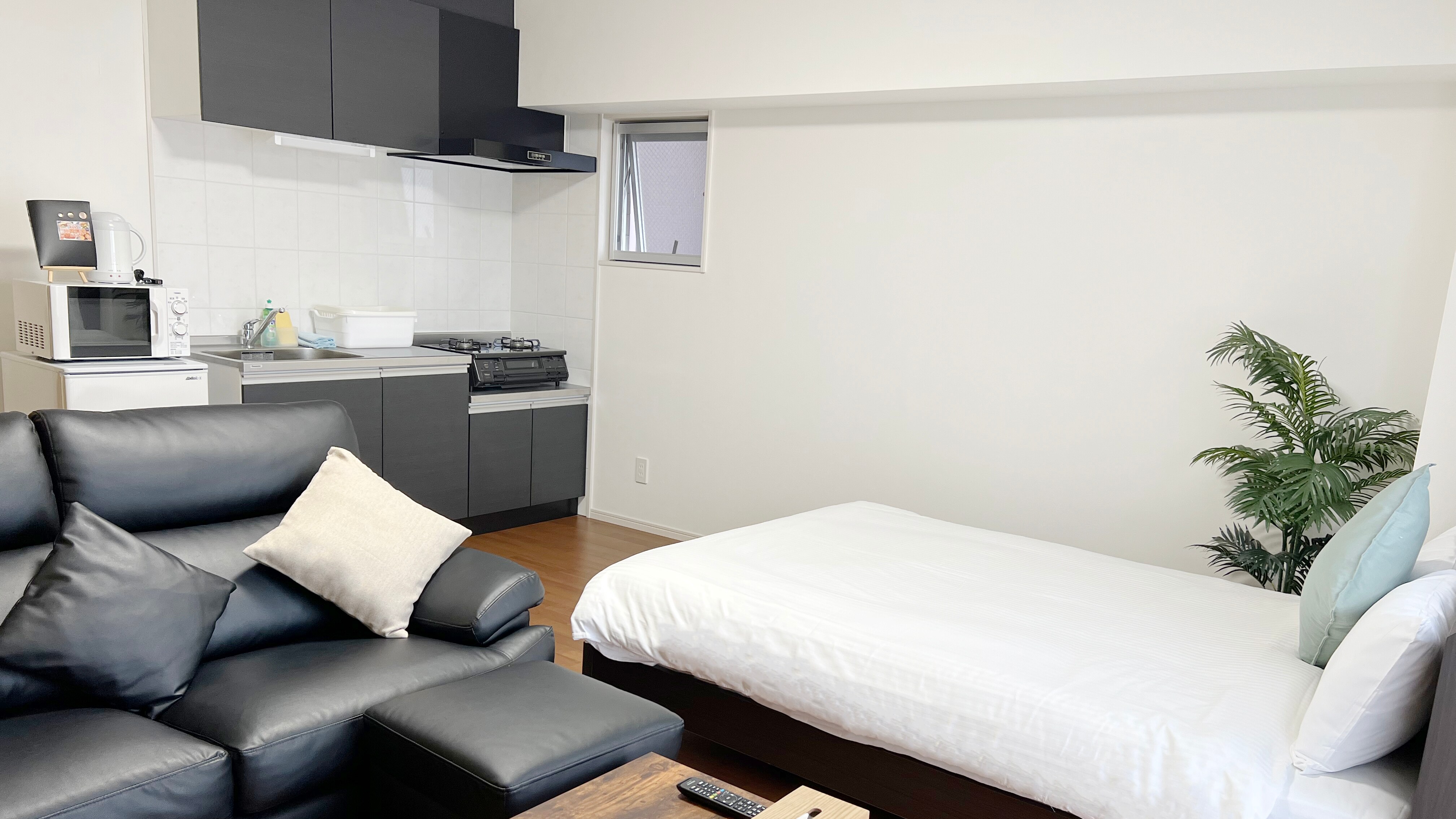 Pet-friendly 2 double bedrooms + bunk beds: Living room and kitchen