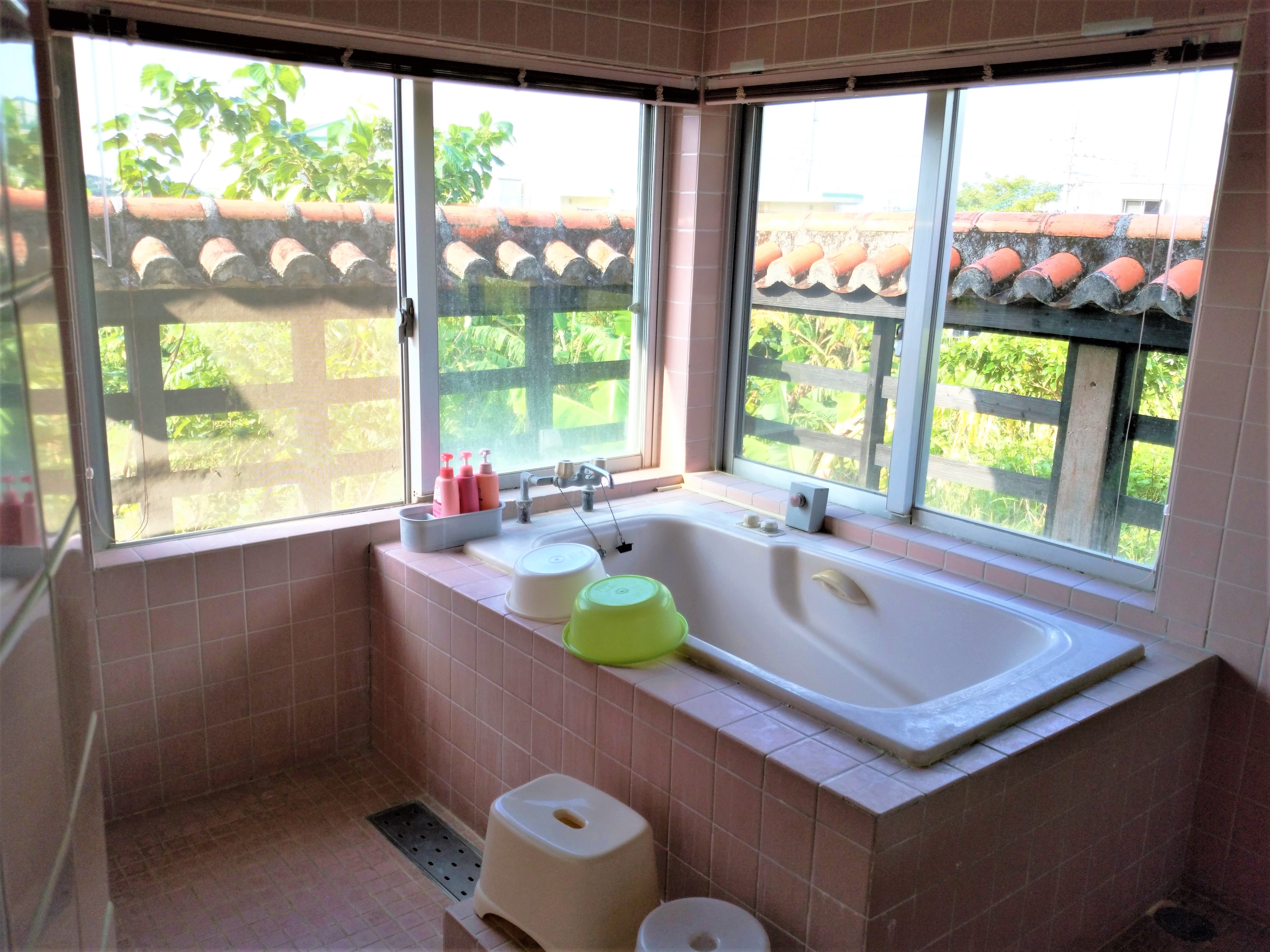 Red tile house bath