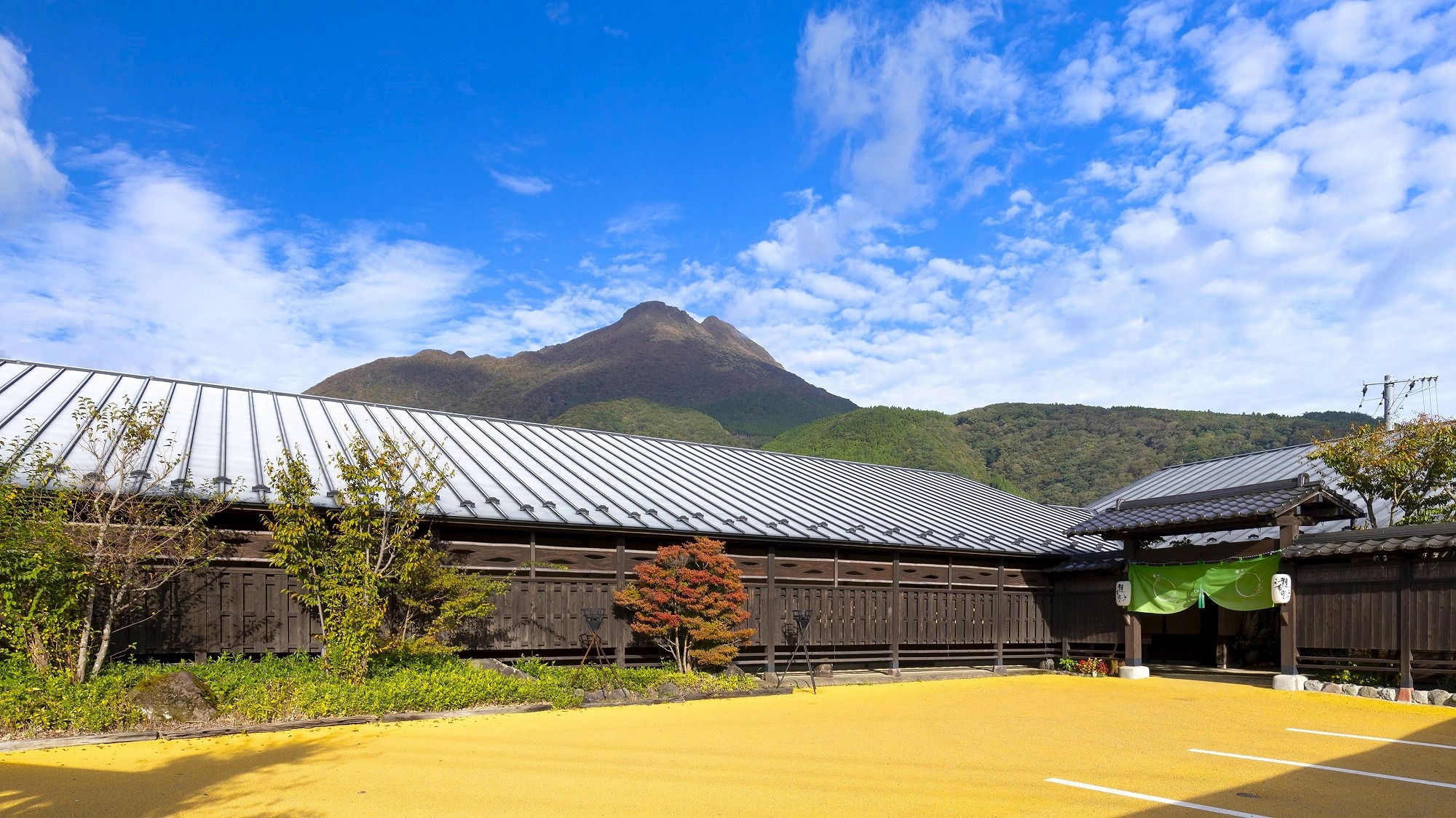 The majestic Mount Yufu surrounded by greenery