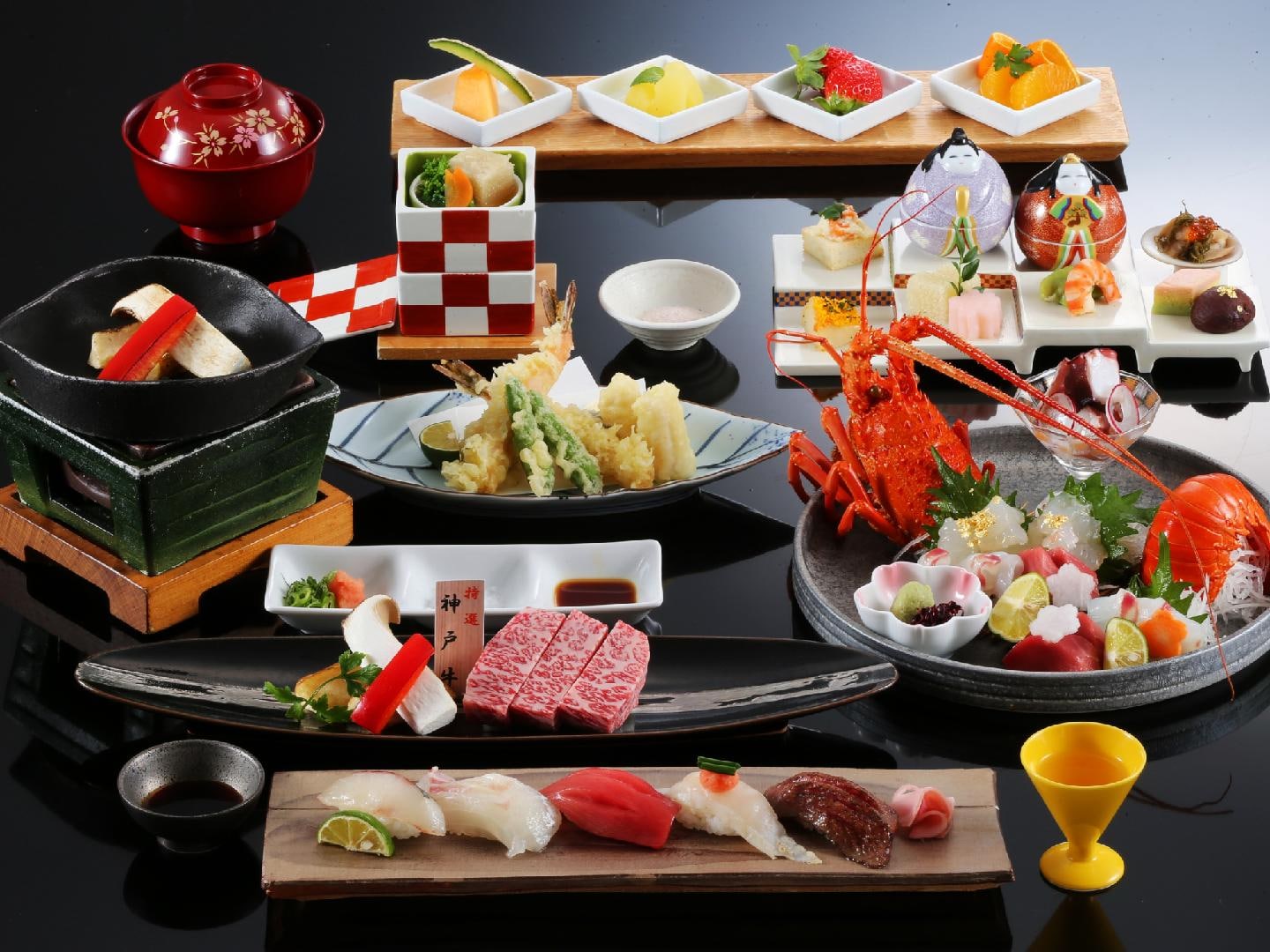 Special Kaiseki meal with Kobe beef, sushi, and tempura *Image