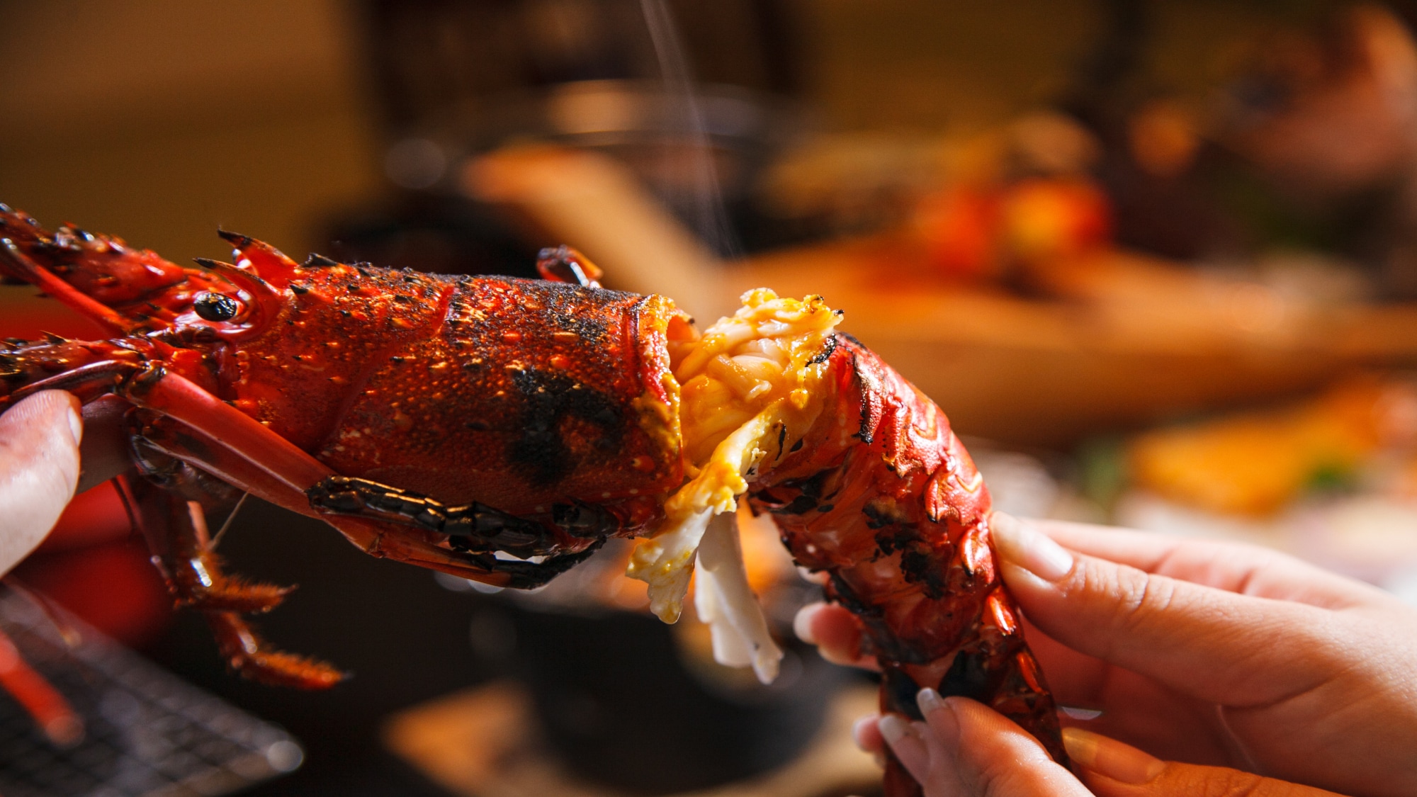 Grilled spiny lobster