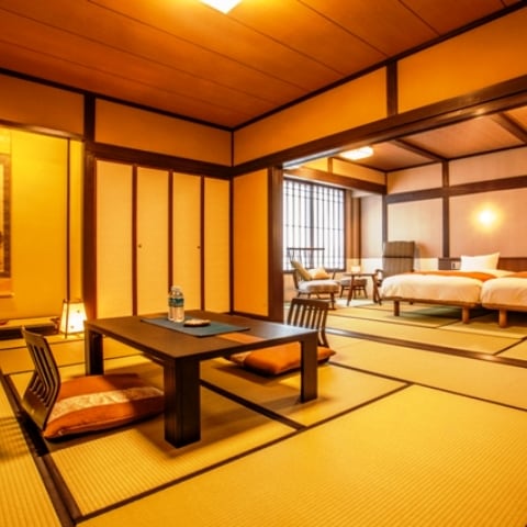 [60㎡ Kamar bergaya Jepang-Barat] Kamar Simmons twin dengan tempat tidur semi-double dan kamar bergaya Jepang 11 tikar tatami Hingga 6 orang