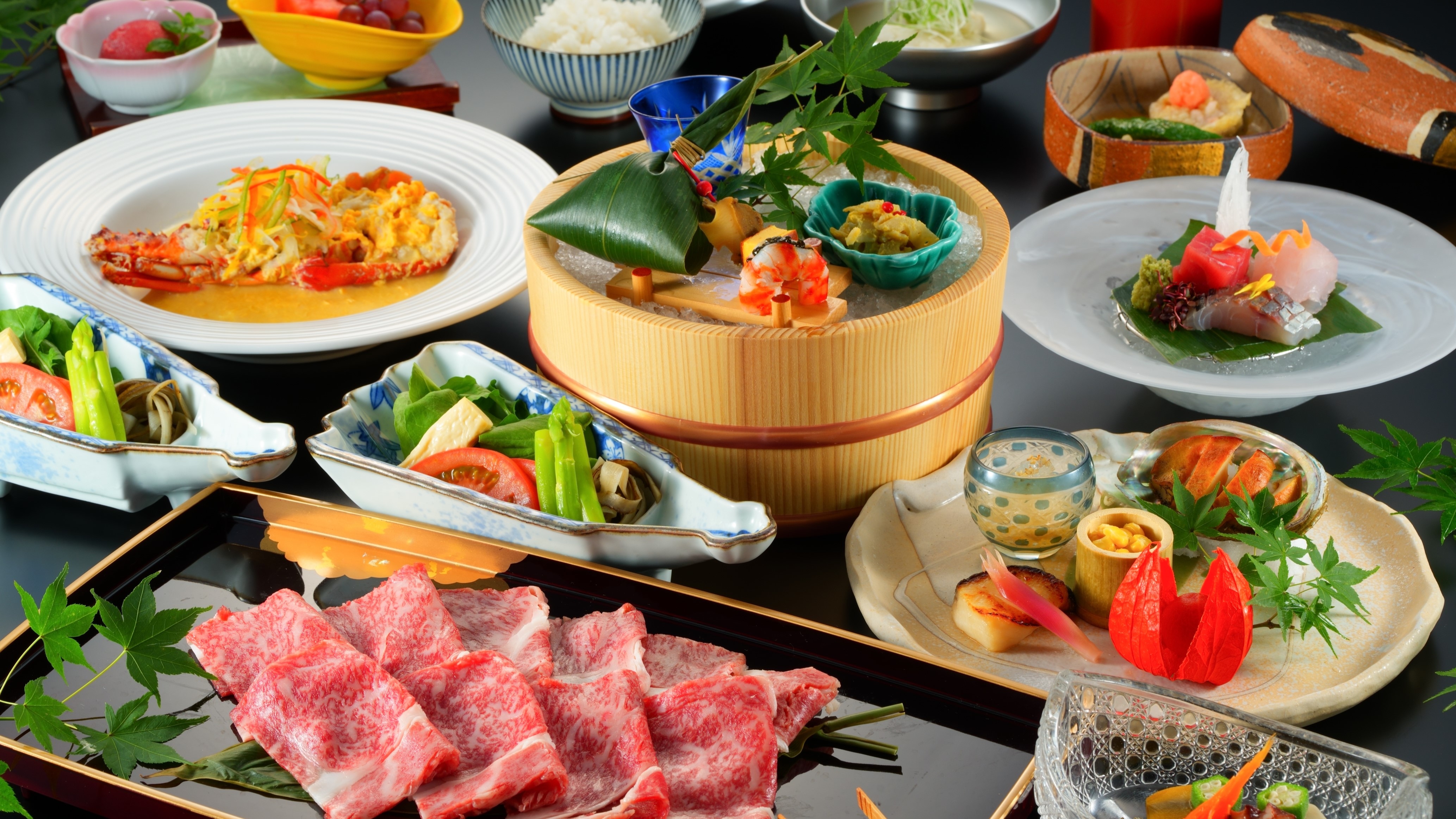 鹤见怀石料理/示例 *照片中的肉是2人份量。