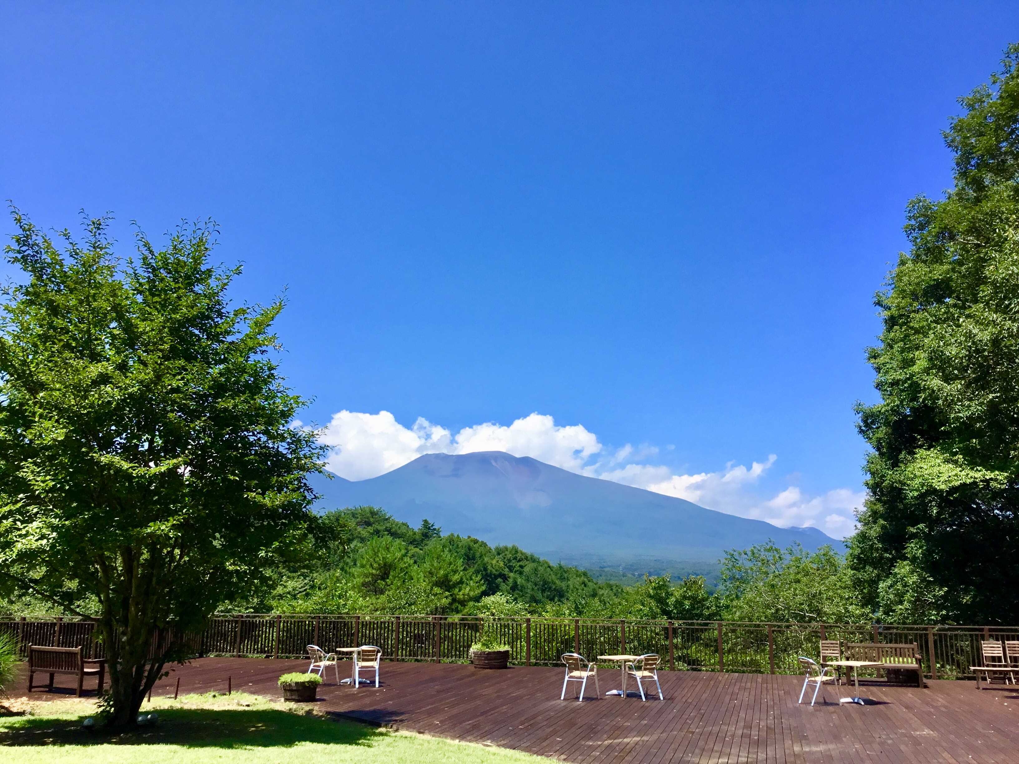 Mount Asama from Center Park in the villa area