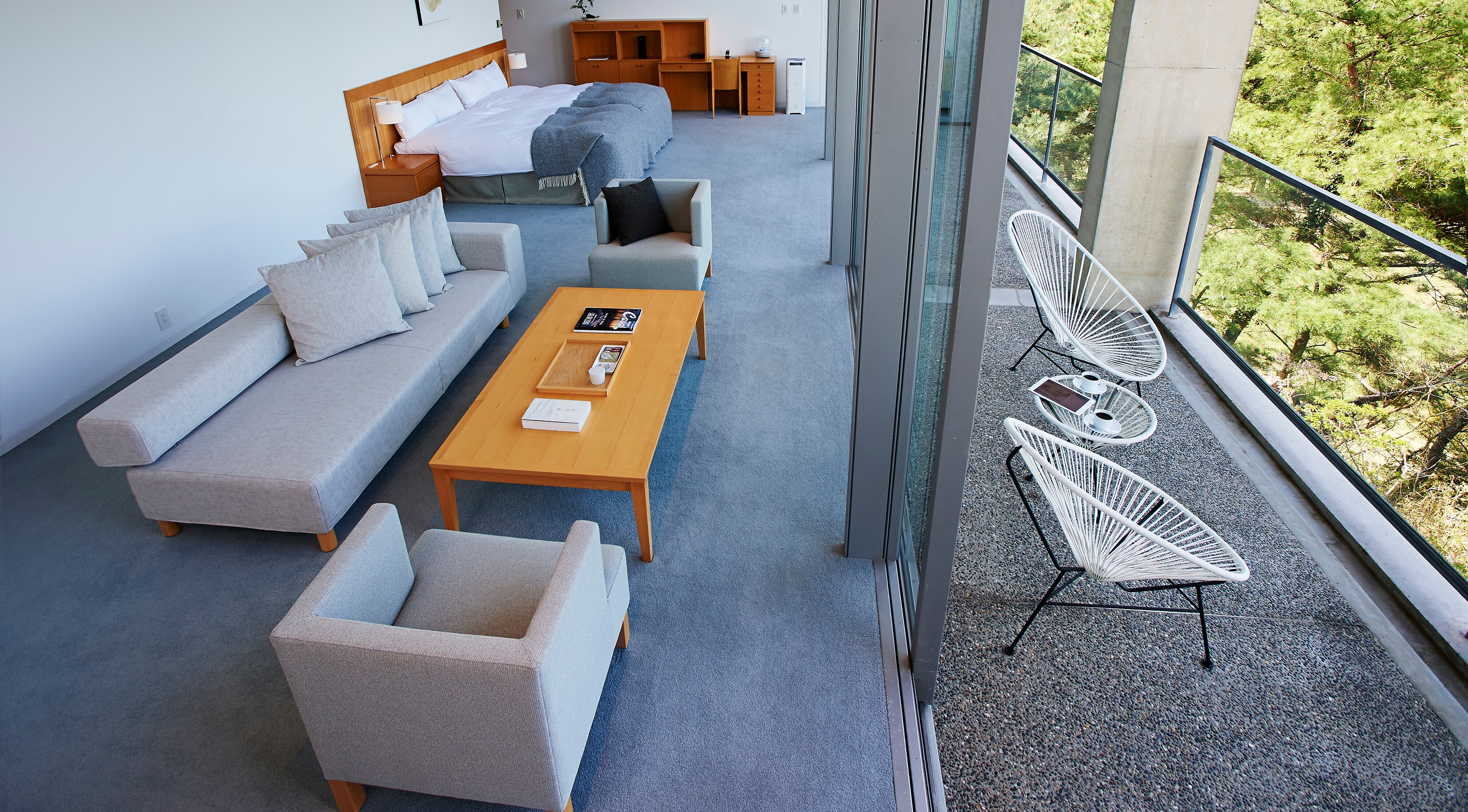 半露天溫泉套房，森林景觀