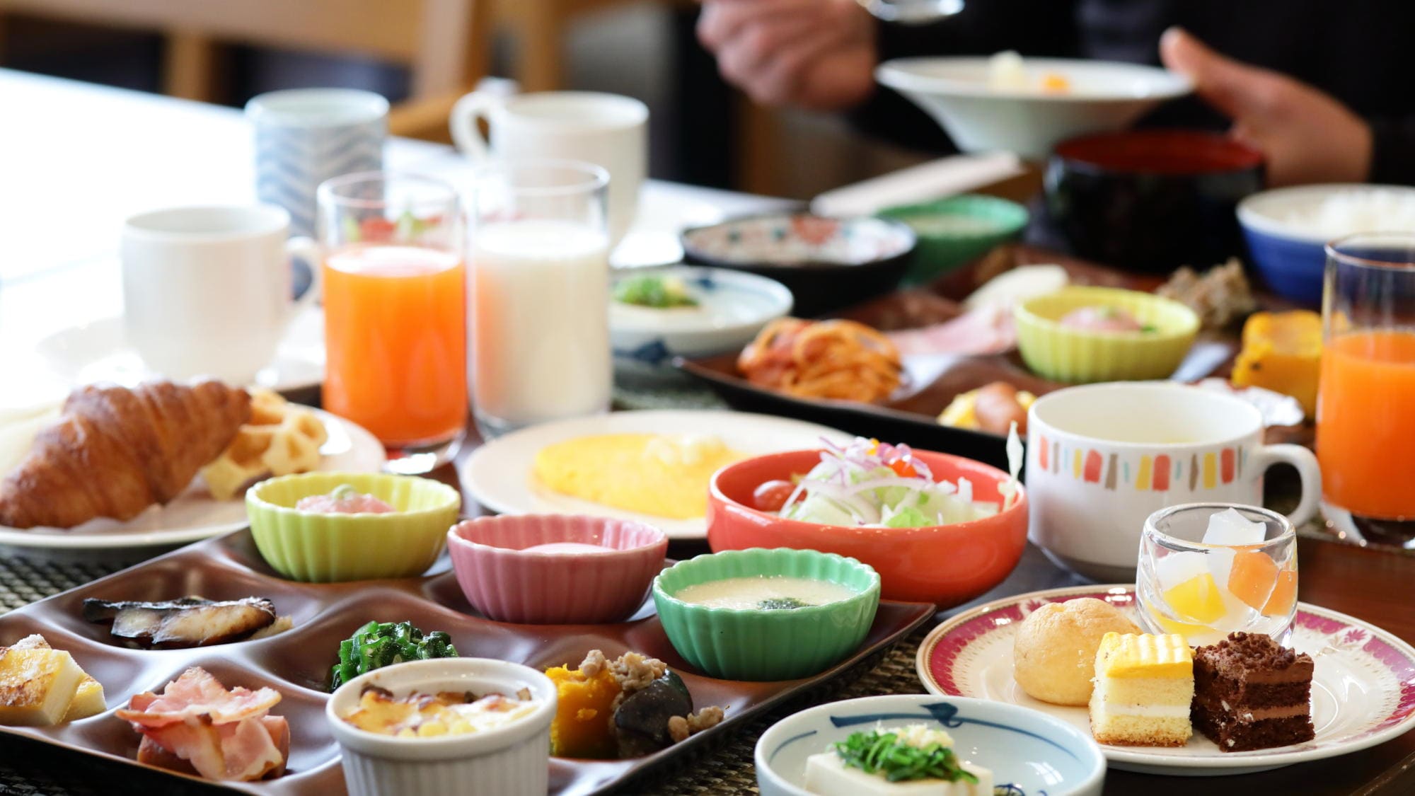 Japanese and Western style breakfast buffet (entrance 07:00-08:30) Example of presentation