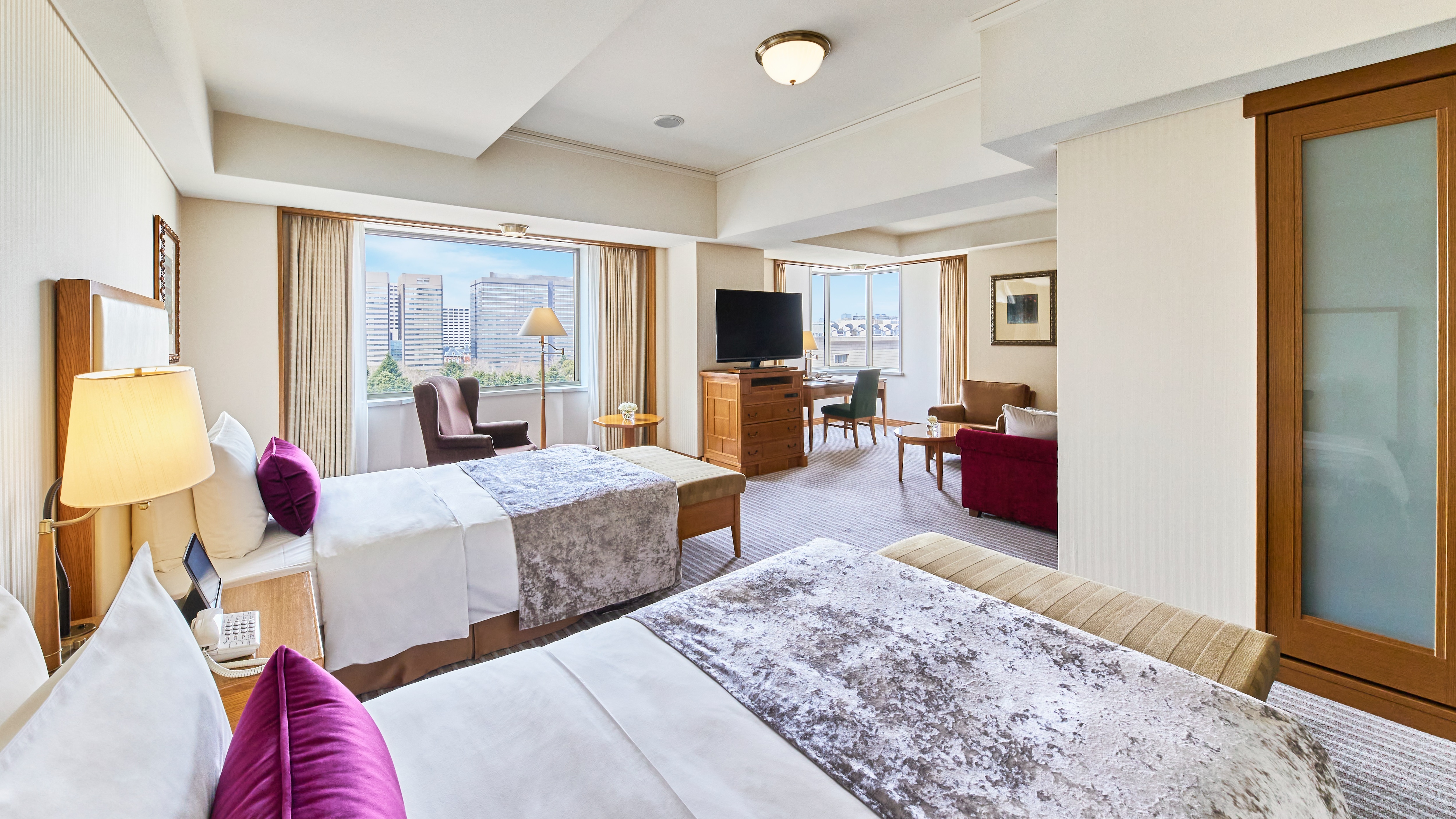 [＜本館＞公園景觀一般樓層小型套房] 約59㎡雙床房（例）