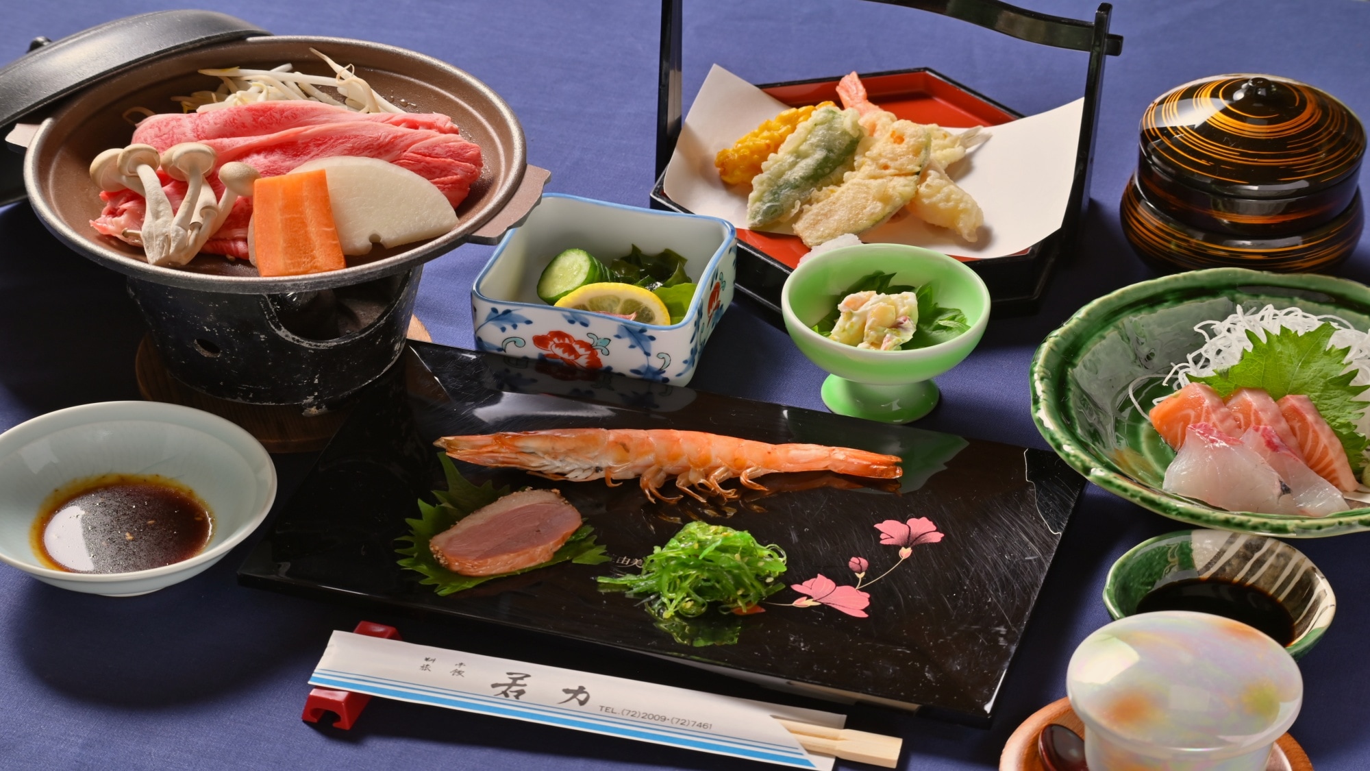 Juicy wagyu beef teppanyaki and colorful Japanese cuisine come together for a luxurious taste with a rich texture and aroma.