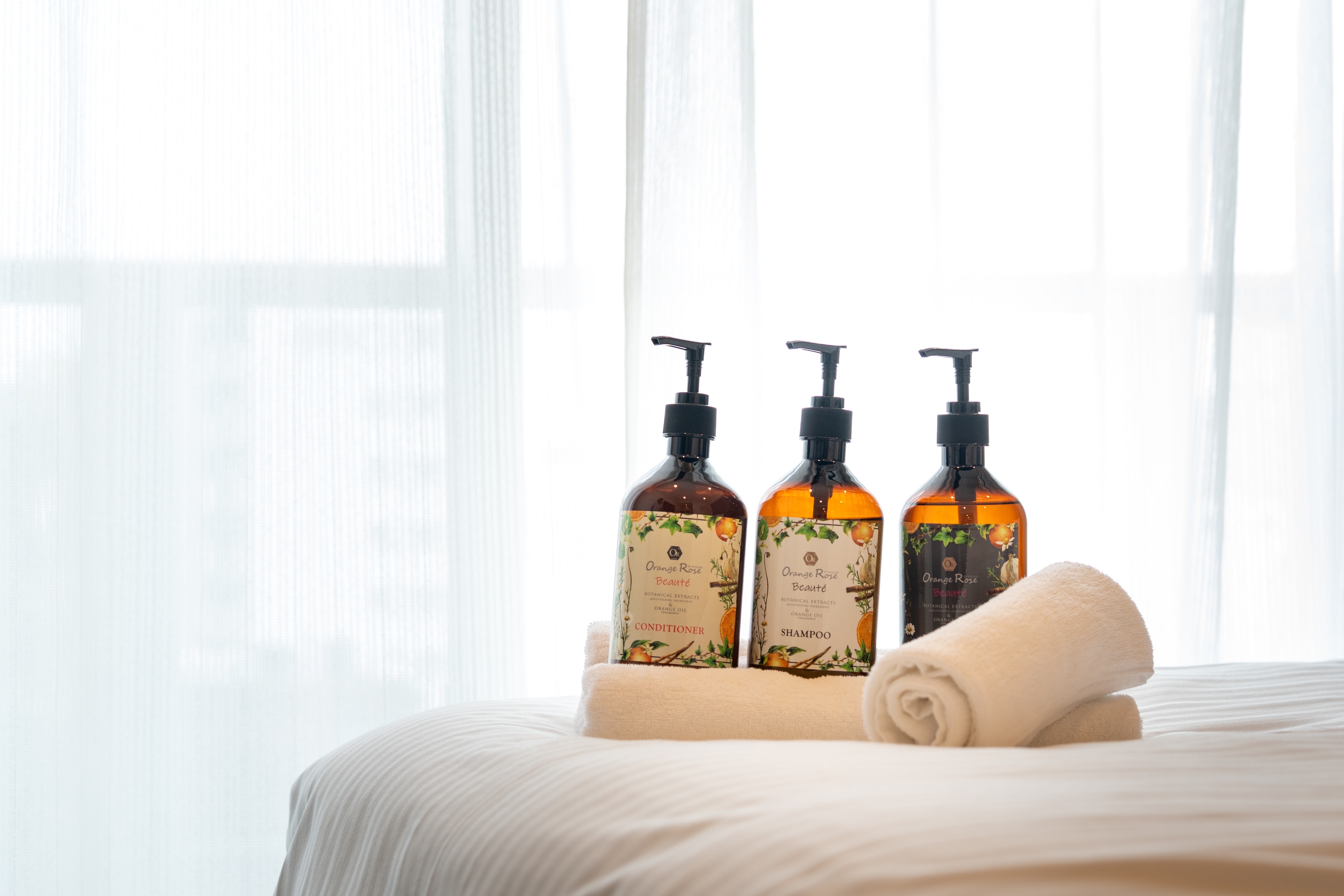 Room towels and shampoo