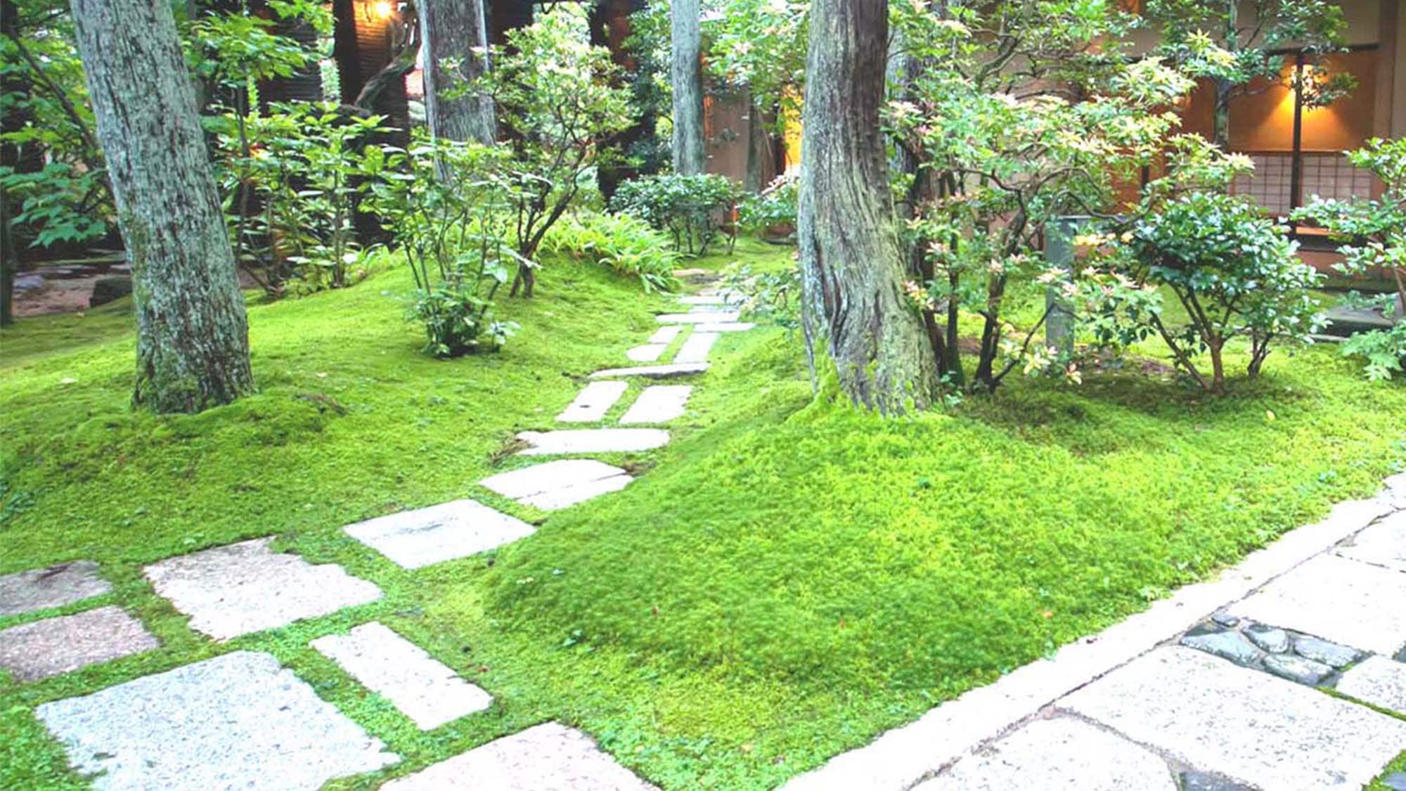 A Japanese garden related to Kobori Enshu with beautiful moss