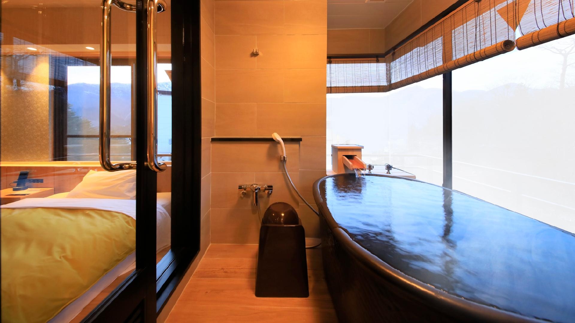 Japanese-Western style room with hot spring bath