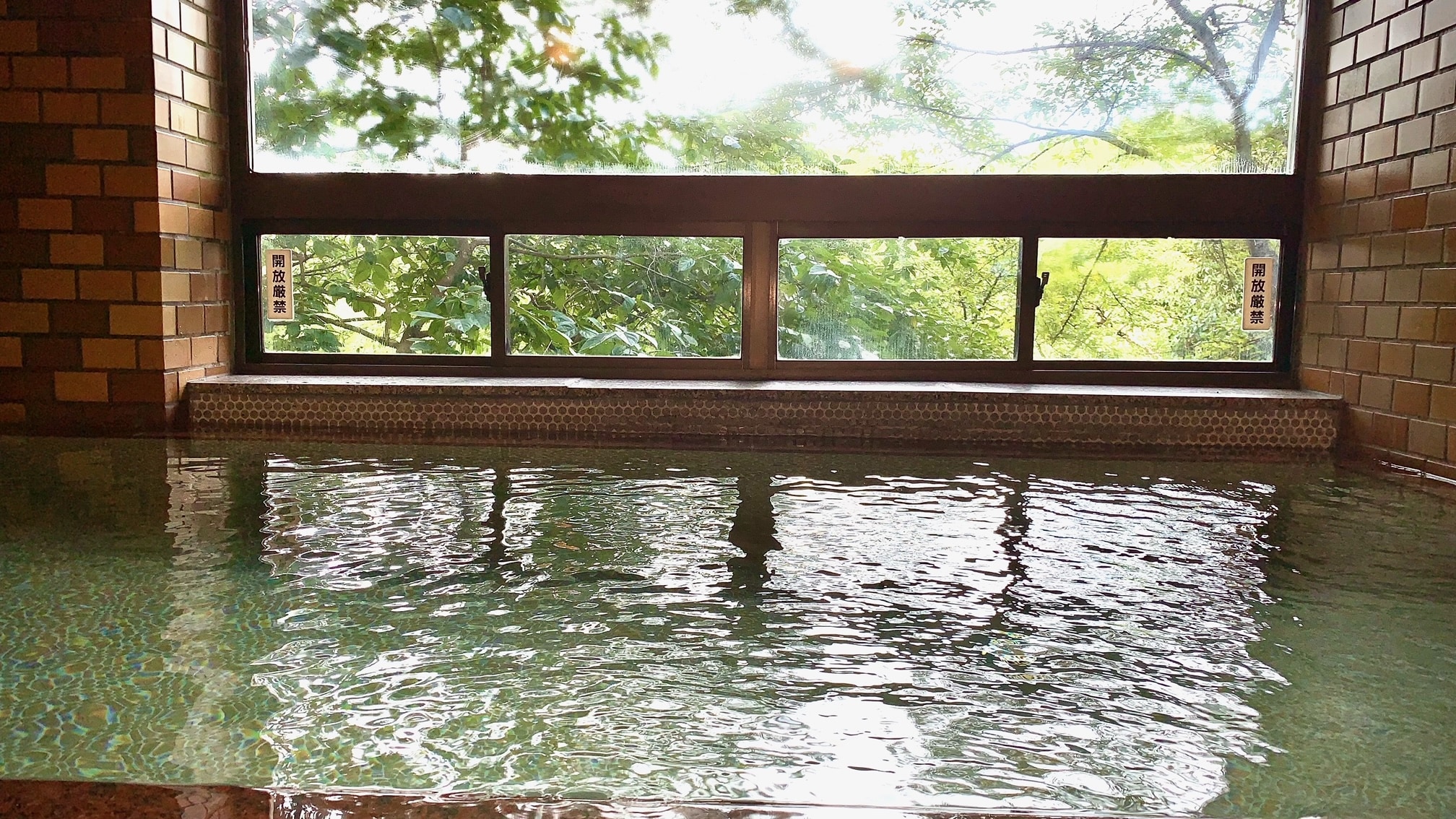 欣赏夏日美景的大浴场