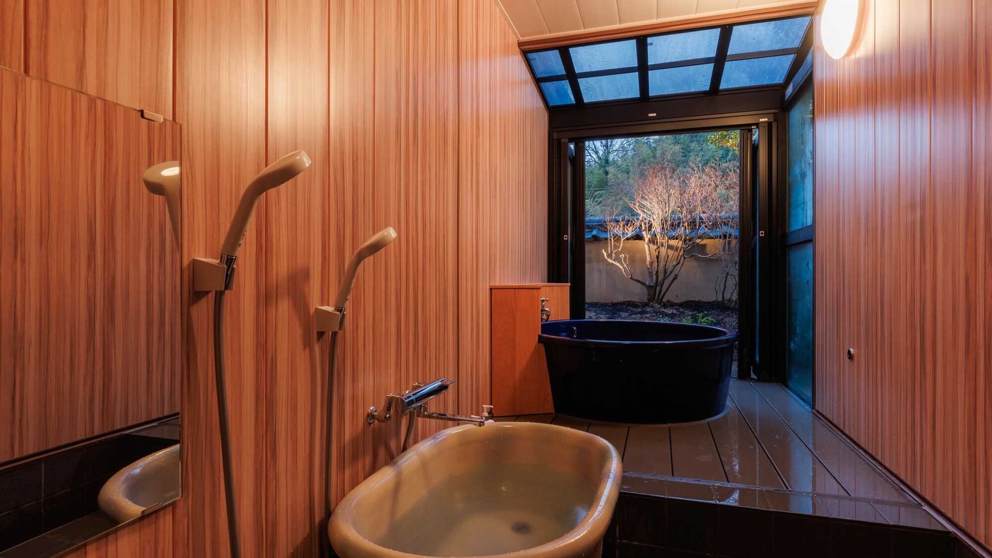 [Japanese-style guest room with semi-open-air bath and bed] Opening in March 2024!