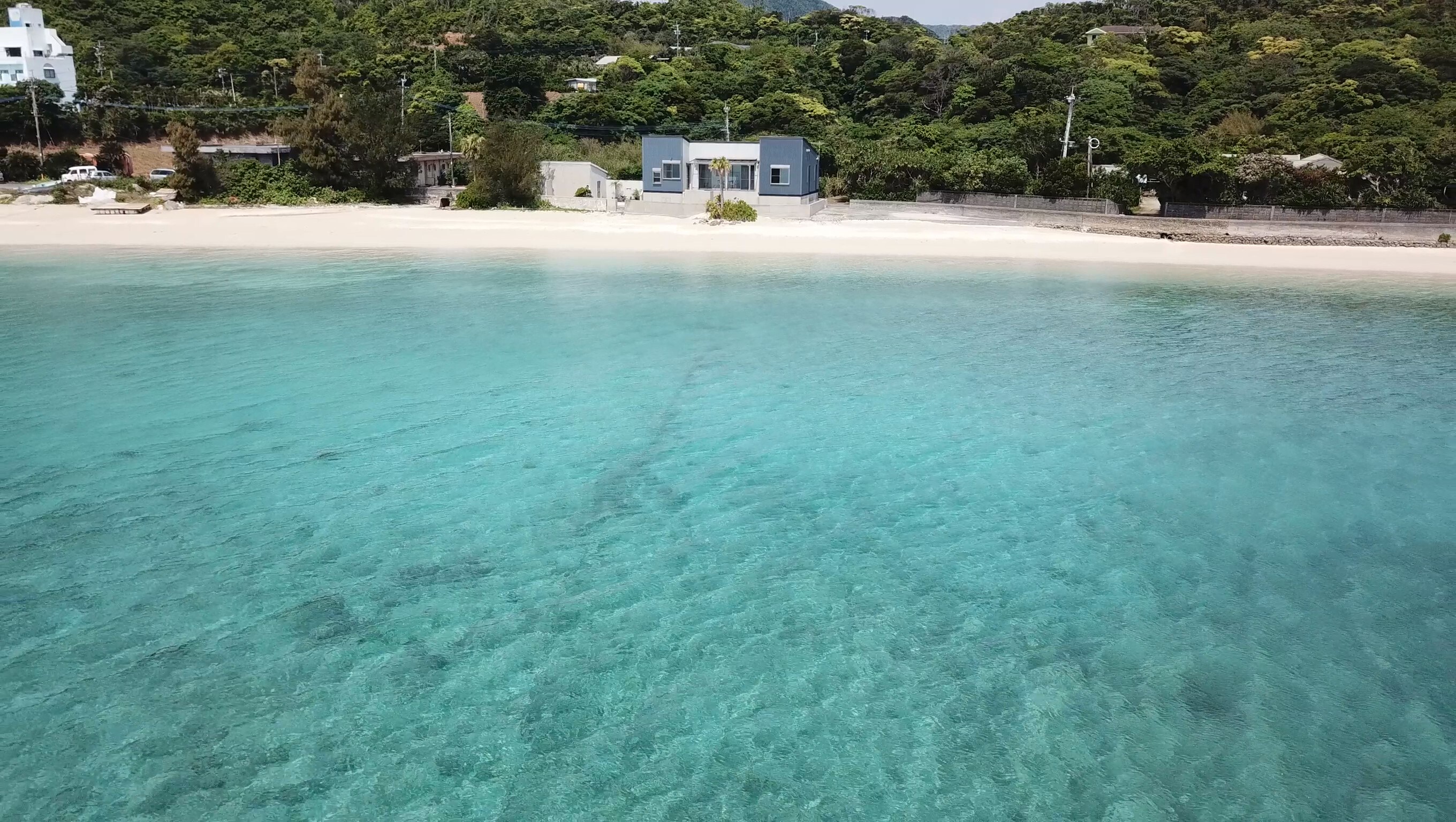 Accommodations seen from the sea