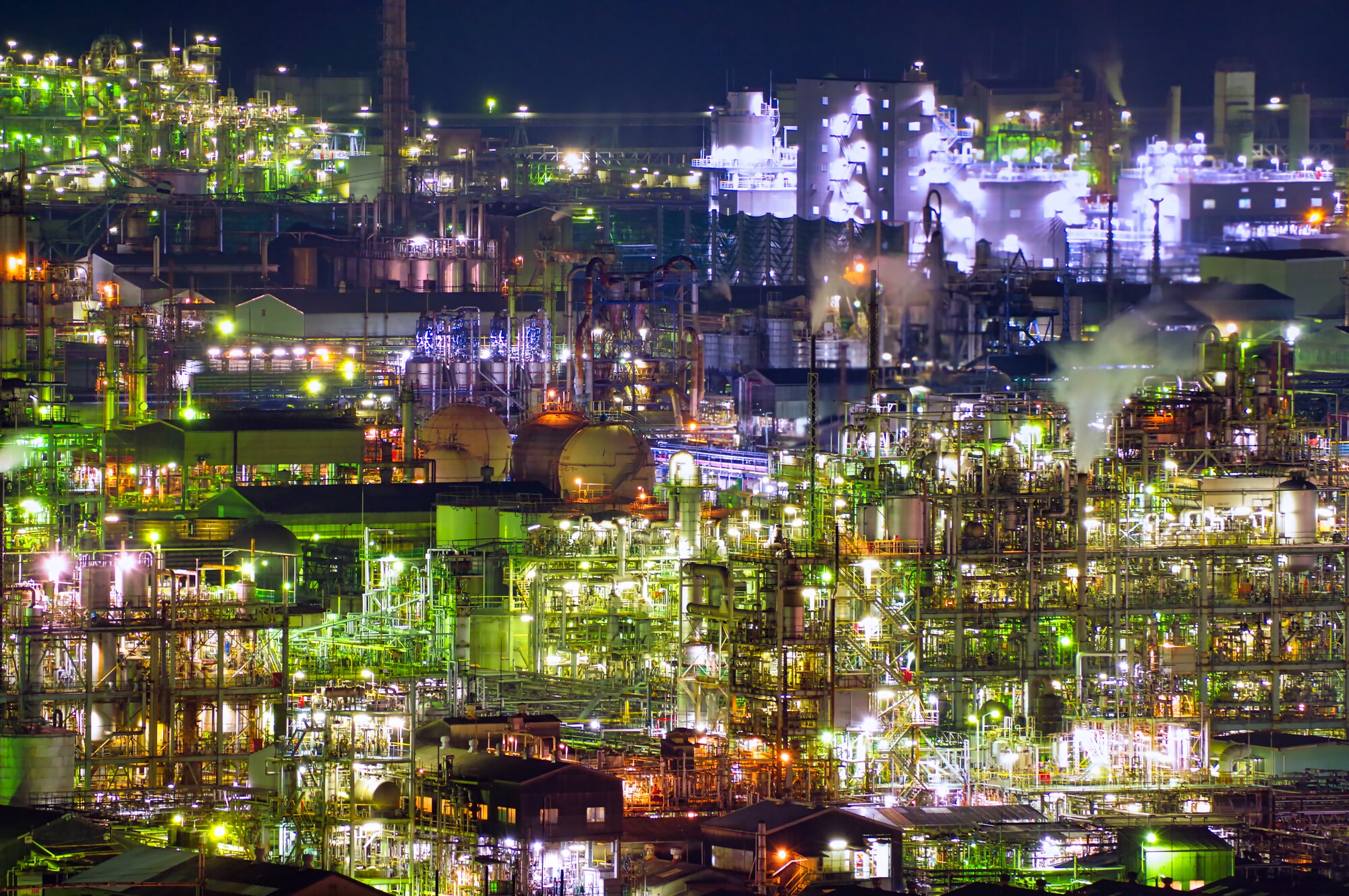 Factory night view in Shunan City, Yamaguchi Prefecture