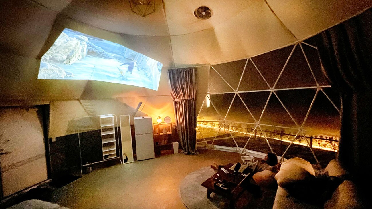 It is located on a slight hill, so you can get a good view of the grounds. There is a pergola at the back, so you can enjoy BBQ without worrying about being seen!