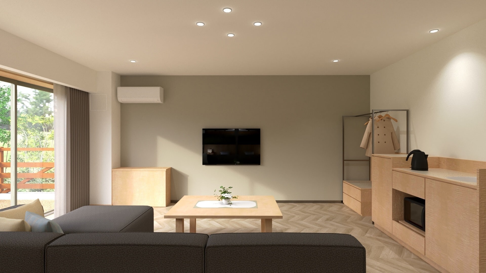 Forest Cottage Living Room (Perspective Drawing)①