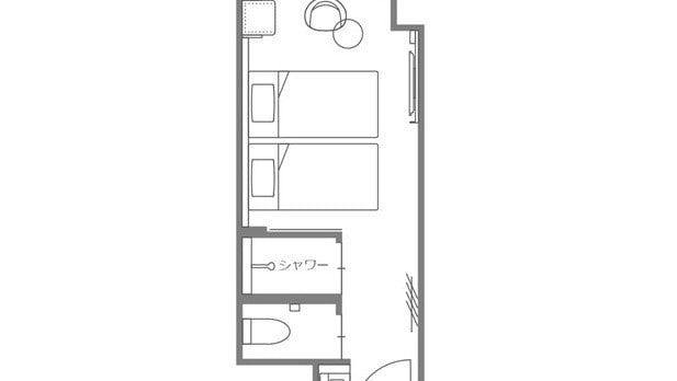 Kamar twin kasual 18㎡