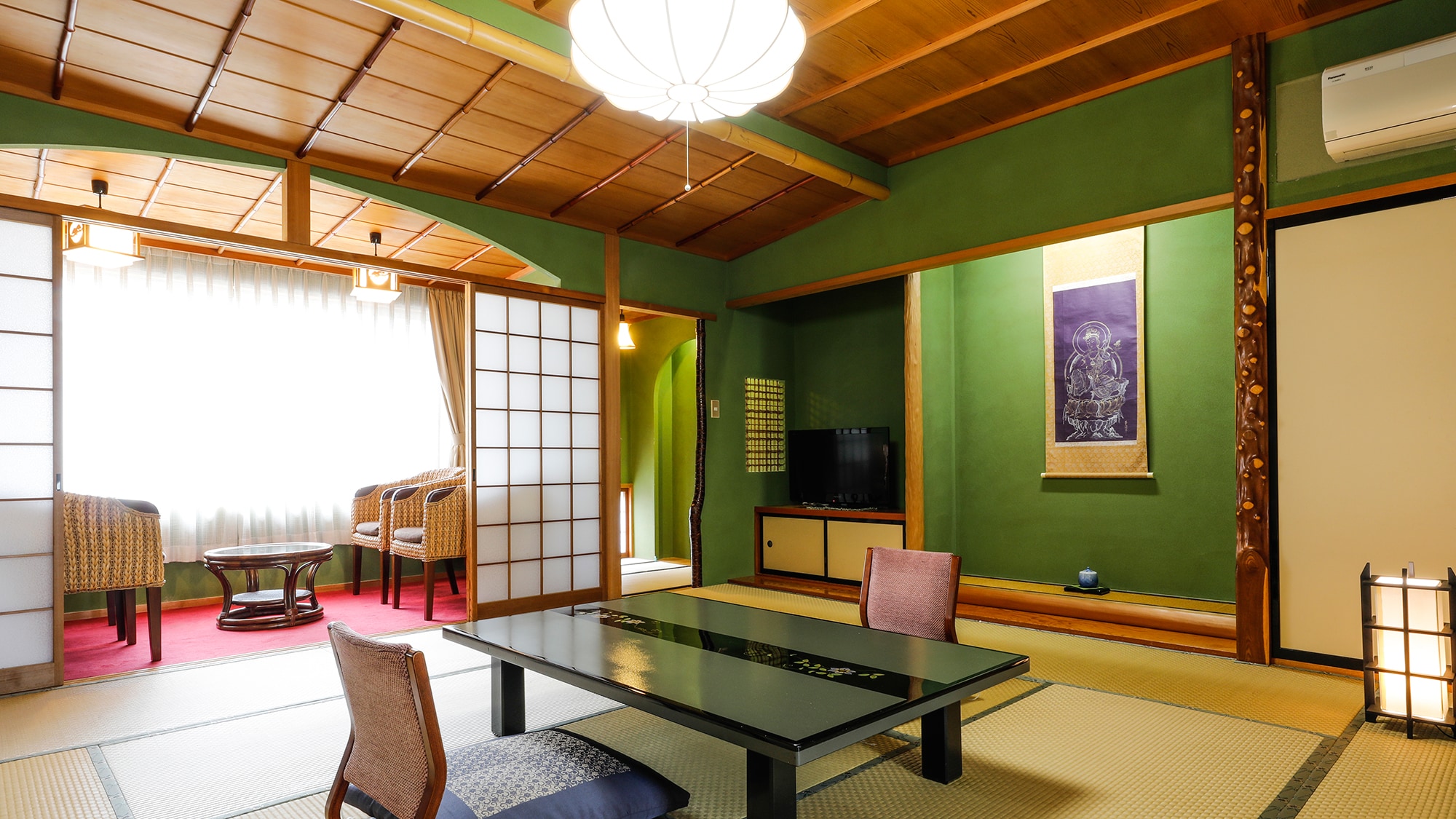 [Japanese-style room 10+4.5 tatami mats] Guest room example: A purely Japanese-style guest room.