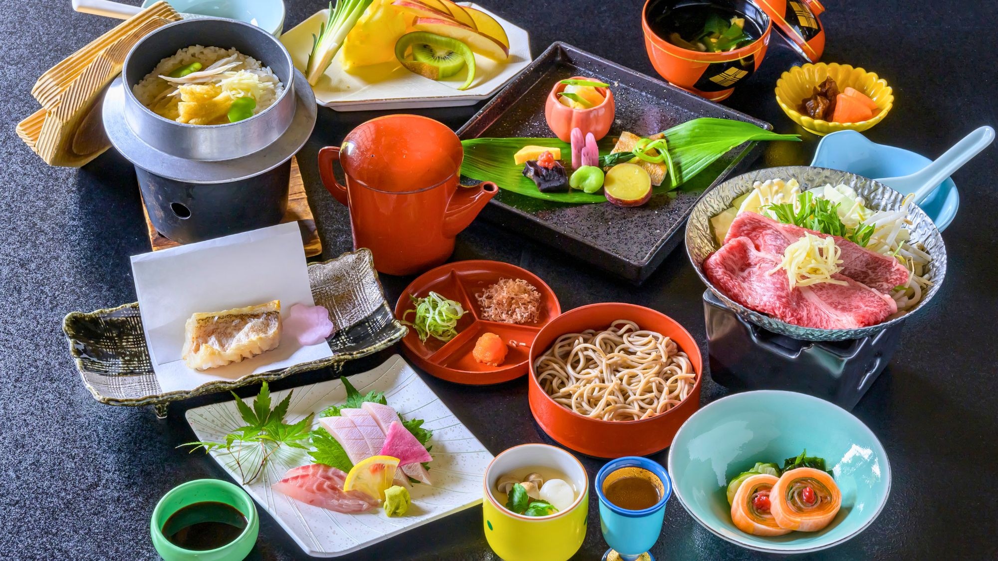 <Enishi> Konya brings you dishes that allow you to enjoy the delicious flavors of Sanin with all five senses.