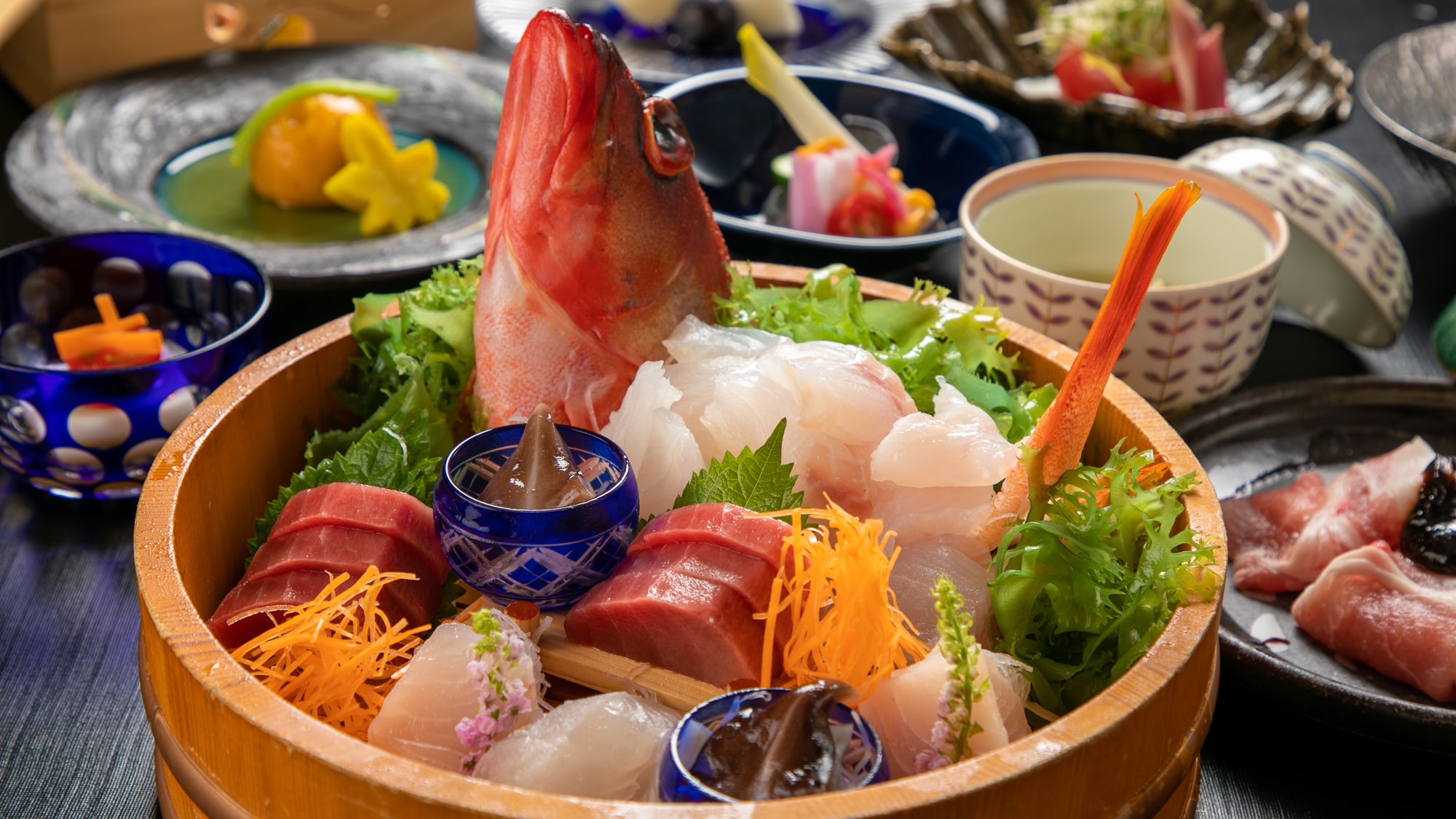 Whole fish sashimi