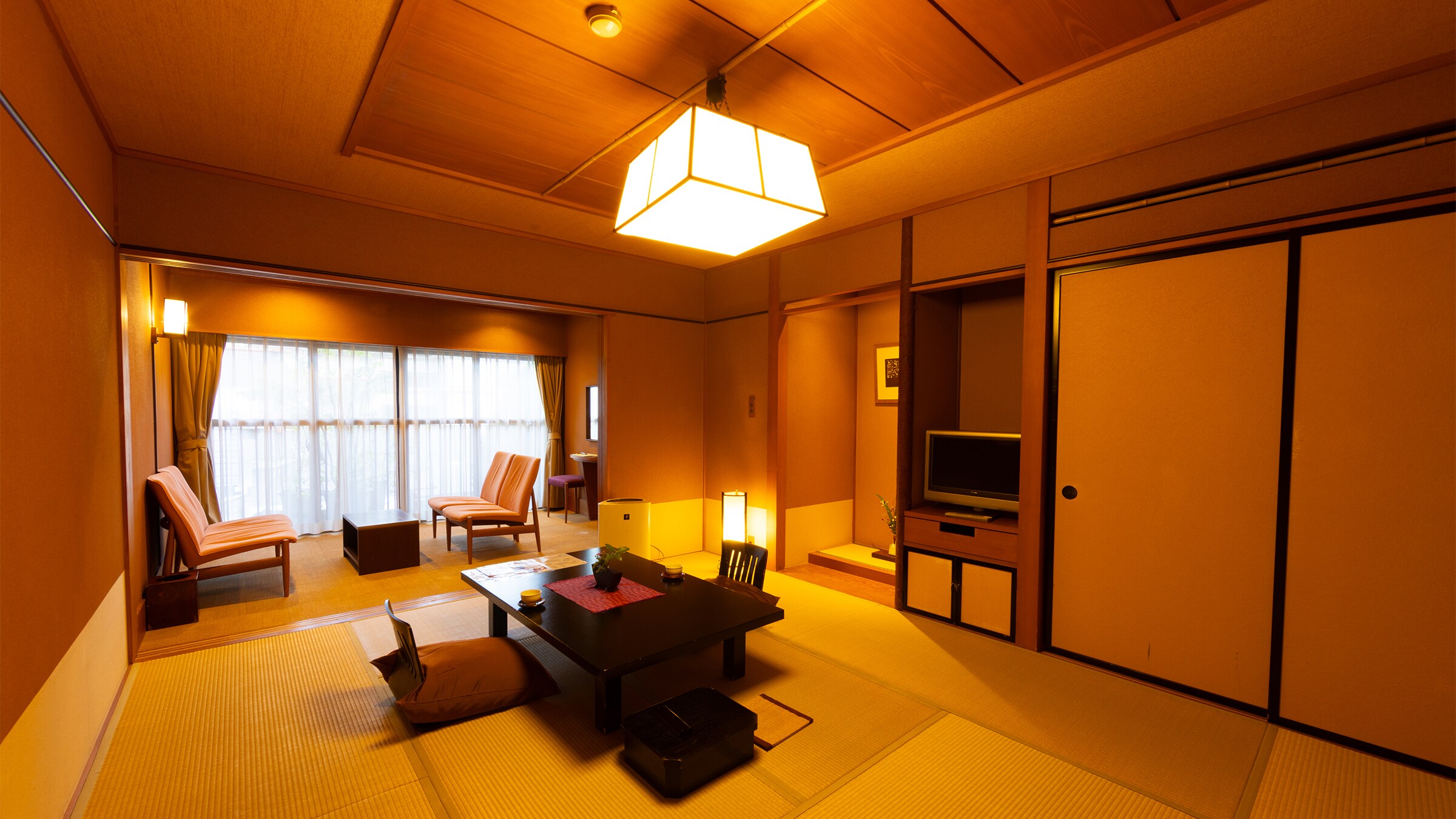 <Directly flowing from the source> Guest room with semi-open-air bath [Asagiiro] [Konpekiiro] 10 tatami mats + 6 tatami mats