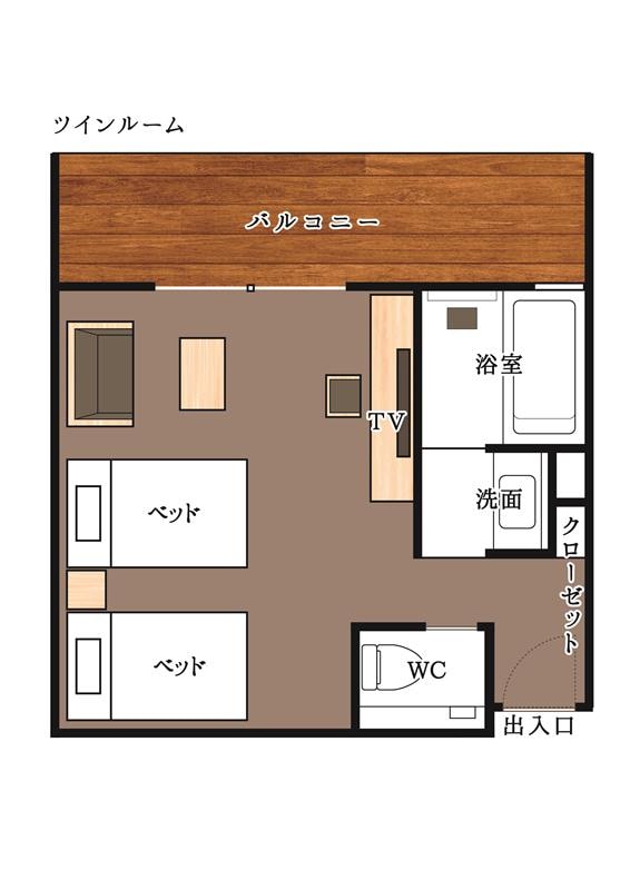 Twin room floor plan
