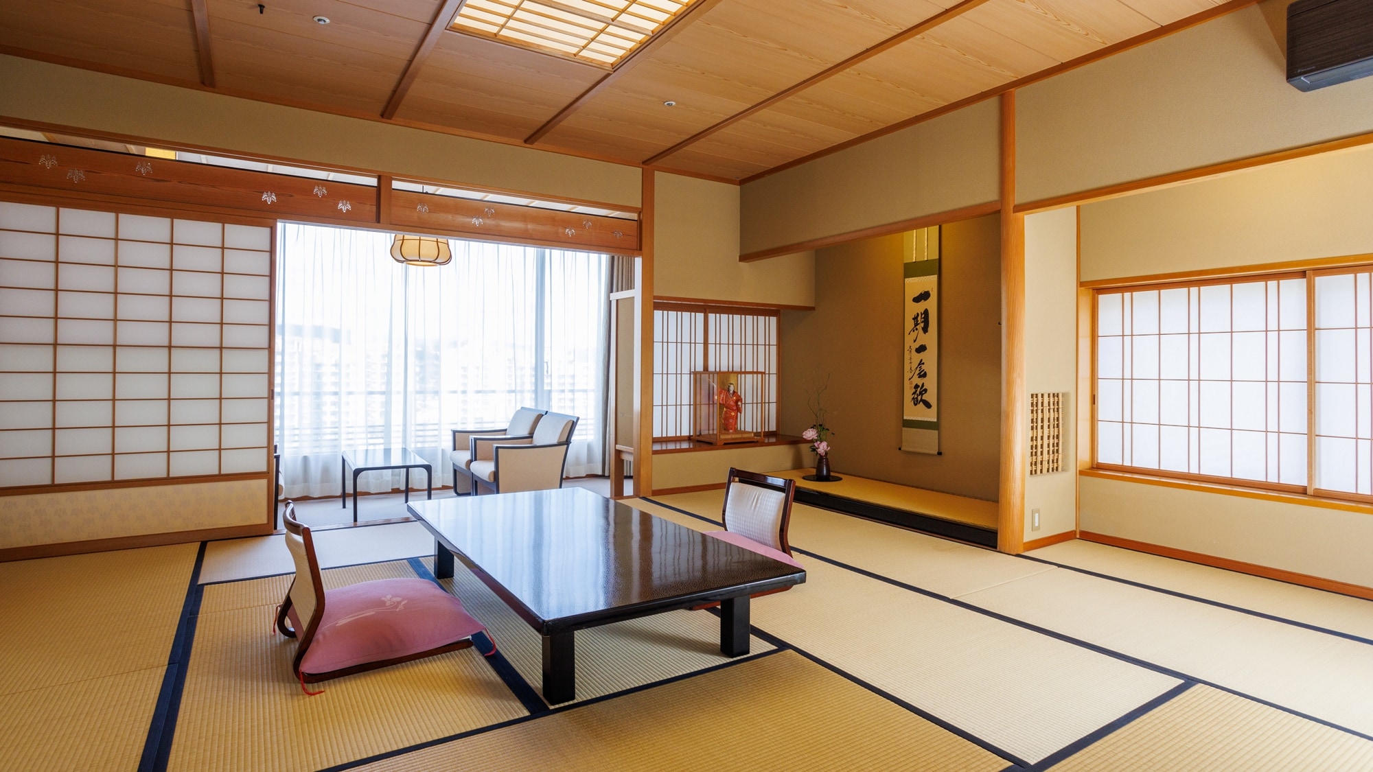 [Phòng kiểu Nhật 12,5 chiếu tatami] (có bồn tắm trong nhà làm hoàn toàn bằng cây bách) Rikyu 64m2/ven sông