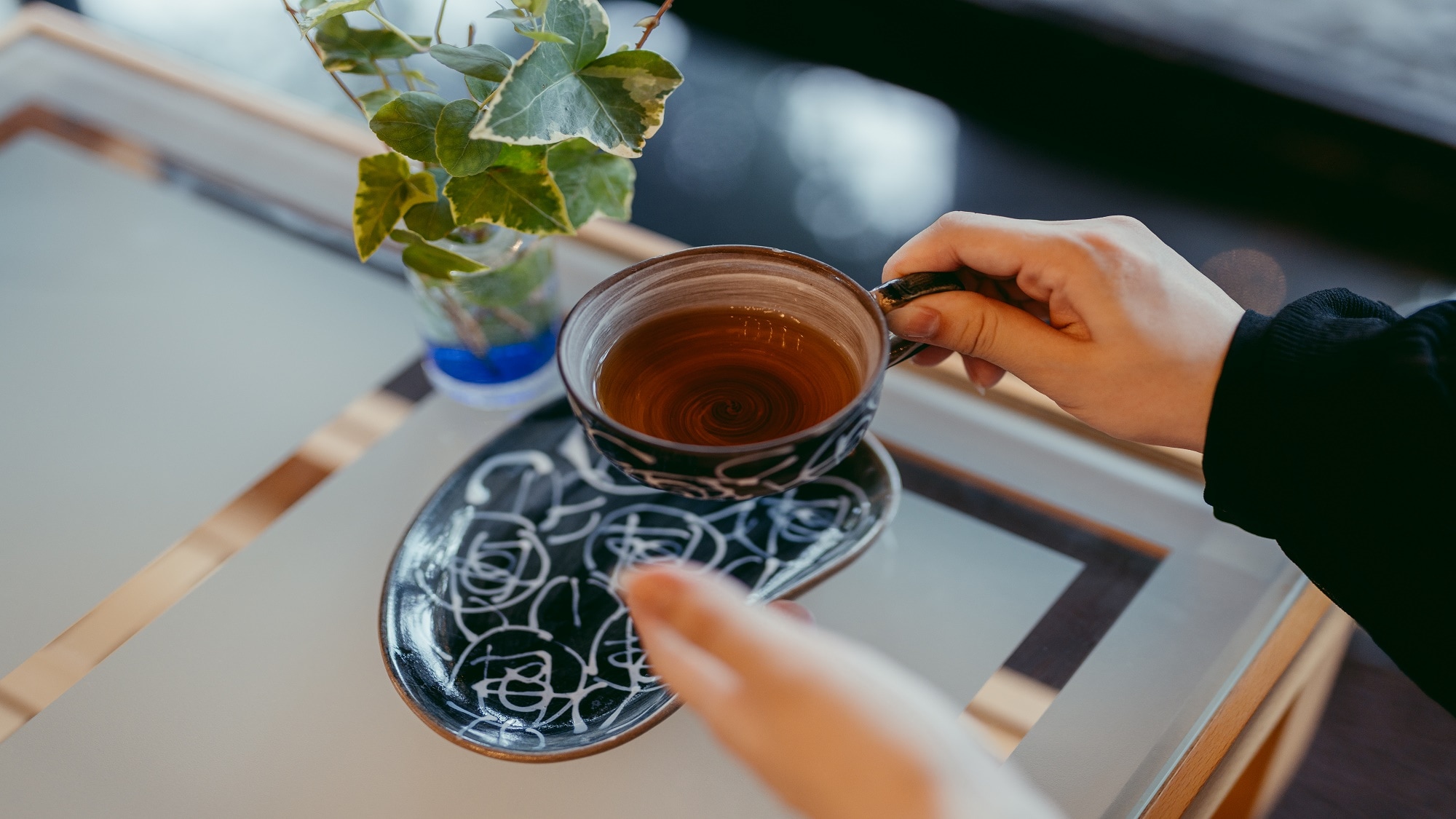 After checking in, relax with a welcome tea.