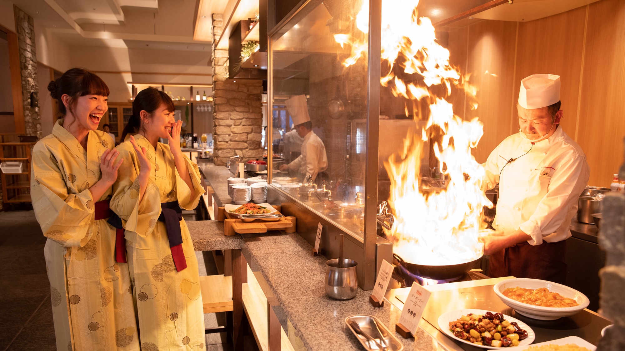 The chef's spirit is right in front of you! ♪ Supper buffet (Viking)
