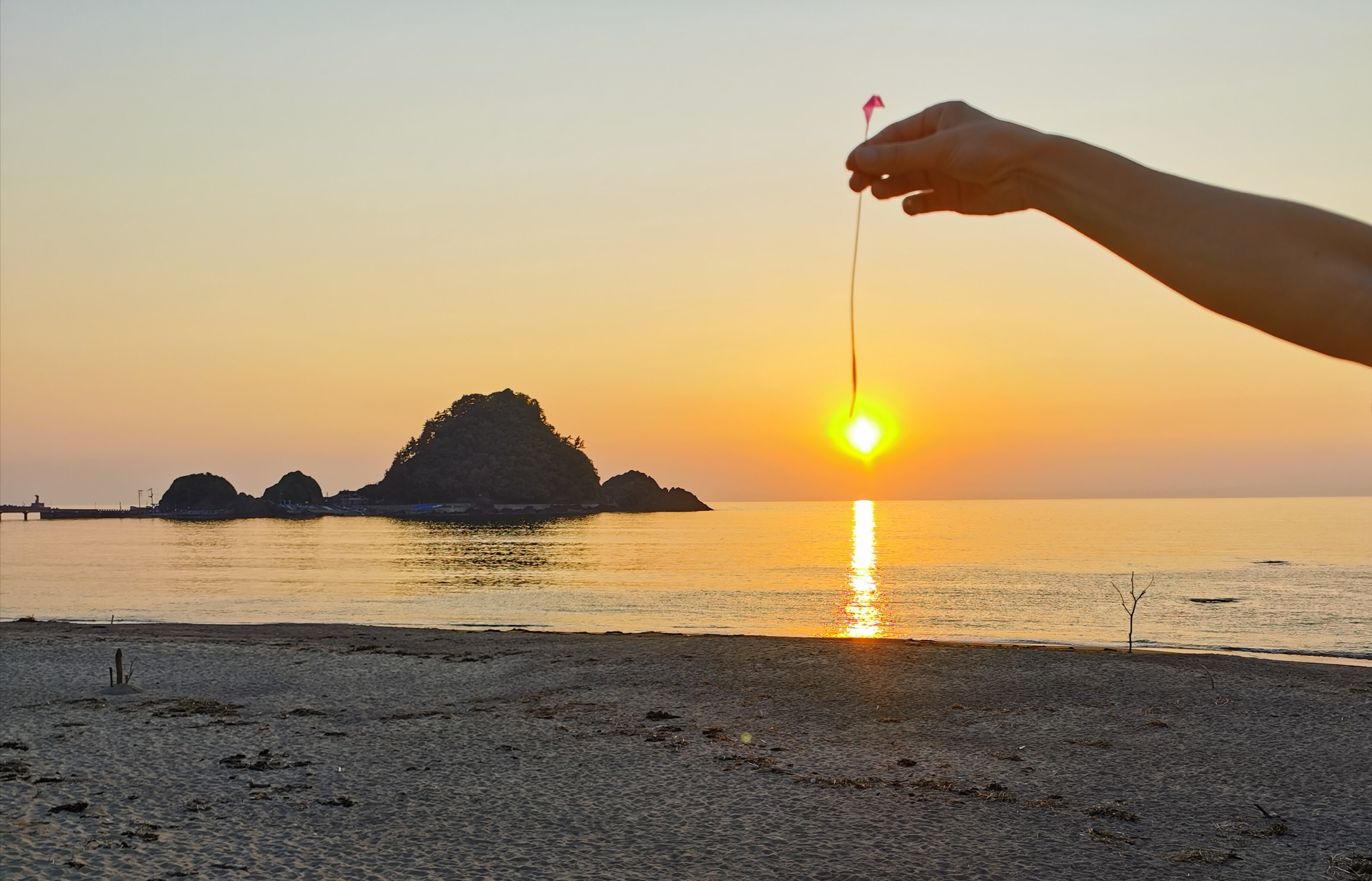 Sparklers in the sunset