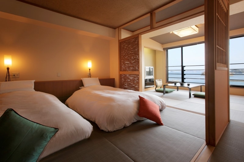 Kamar bergaya Jepang umum tempat tidur rendah