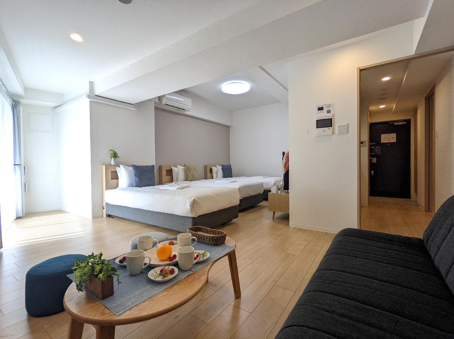 [Corner room] 3 single beds, 1 sofa bed/43 square meters