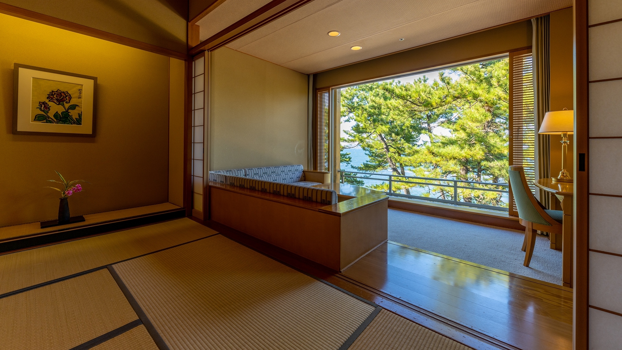 Non-smoking [Room with open-air hot spring bath] Standard with bed ◎ Ocean view