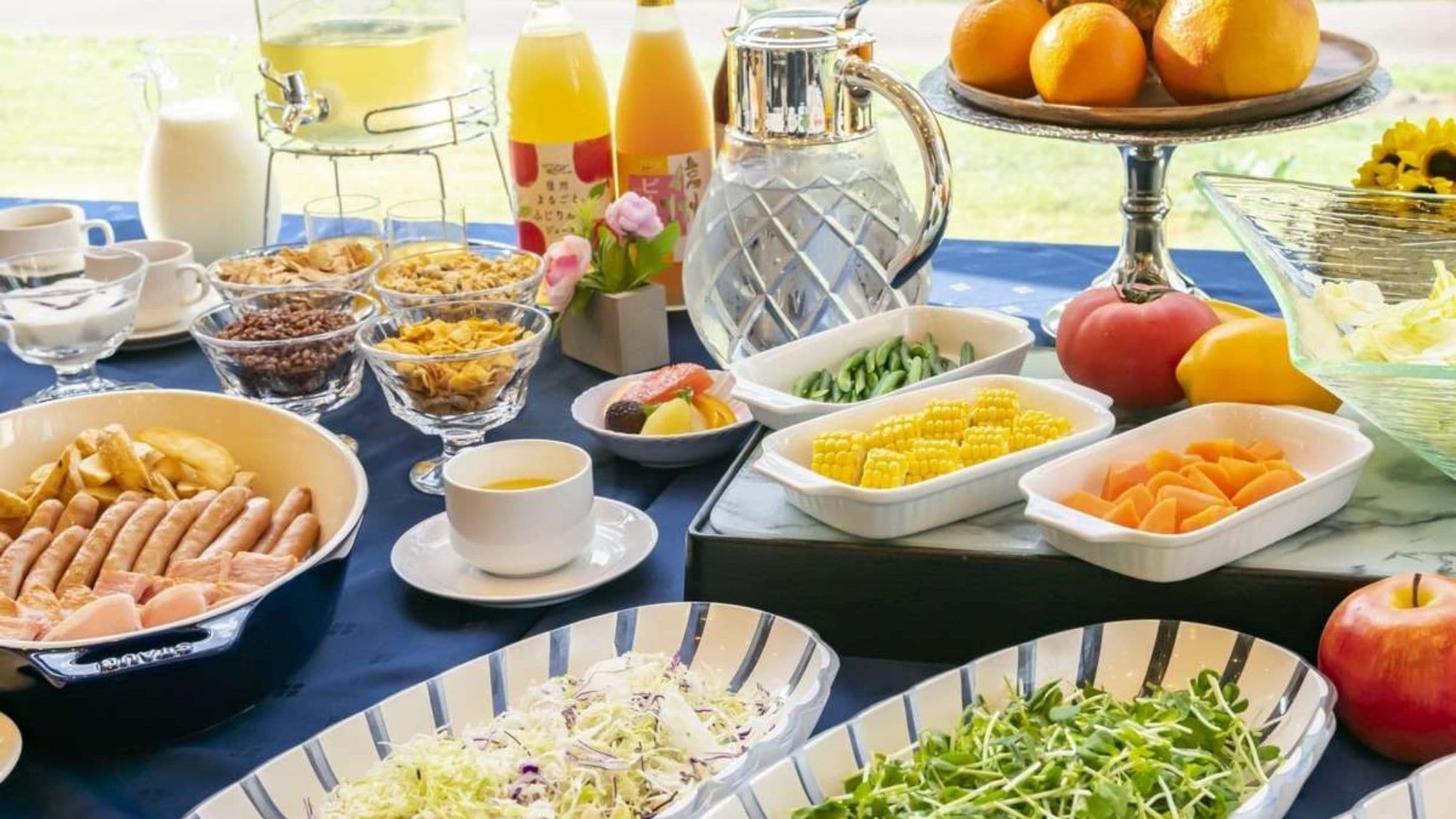 A breakfast buffet with a wide selection of healthy Japanese and Western dishes