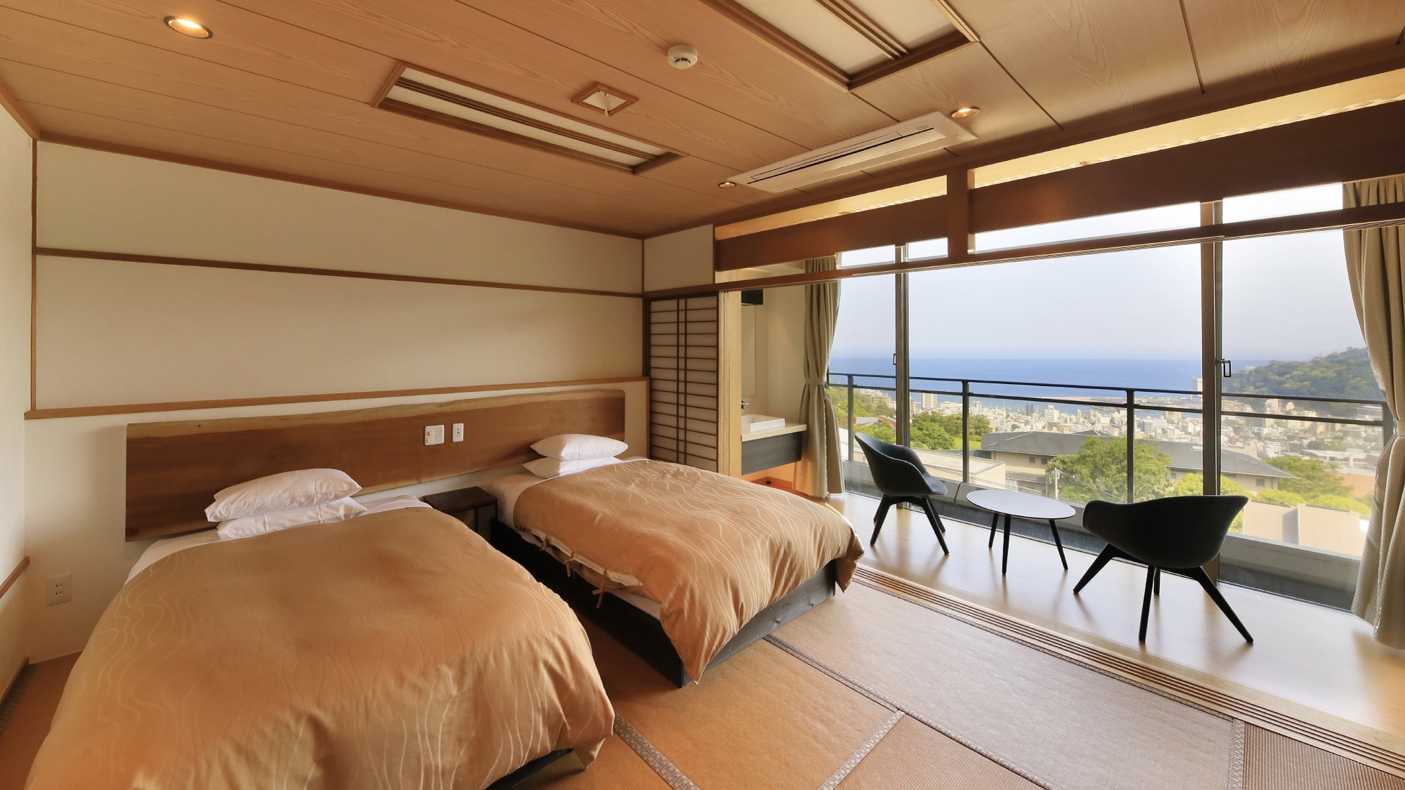 [New building] 3rd floor Japanese-style twin room/Ocean view/25 square meters/Non-smoking