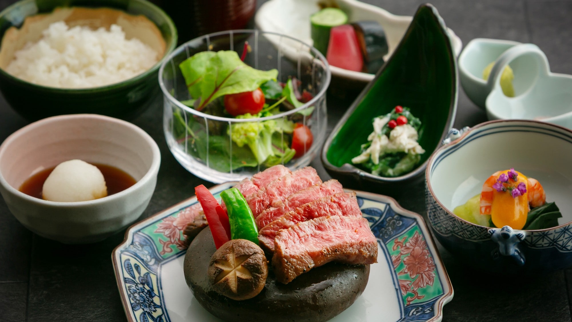 Japanese Black Wagyu Beef Steak Set Meal