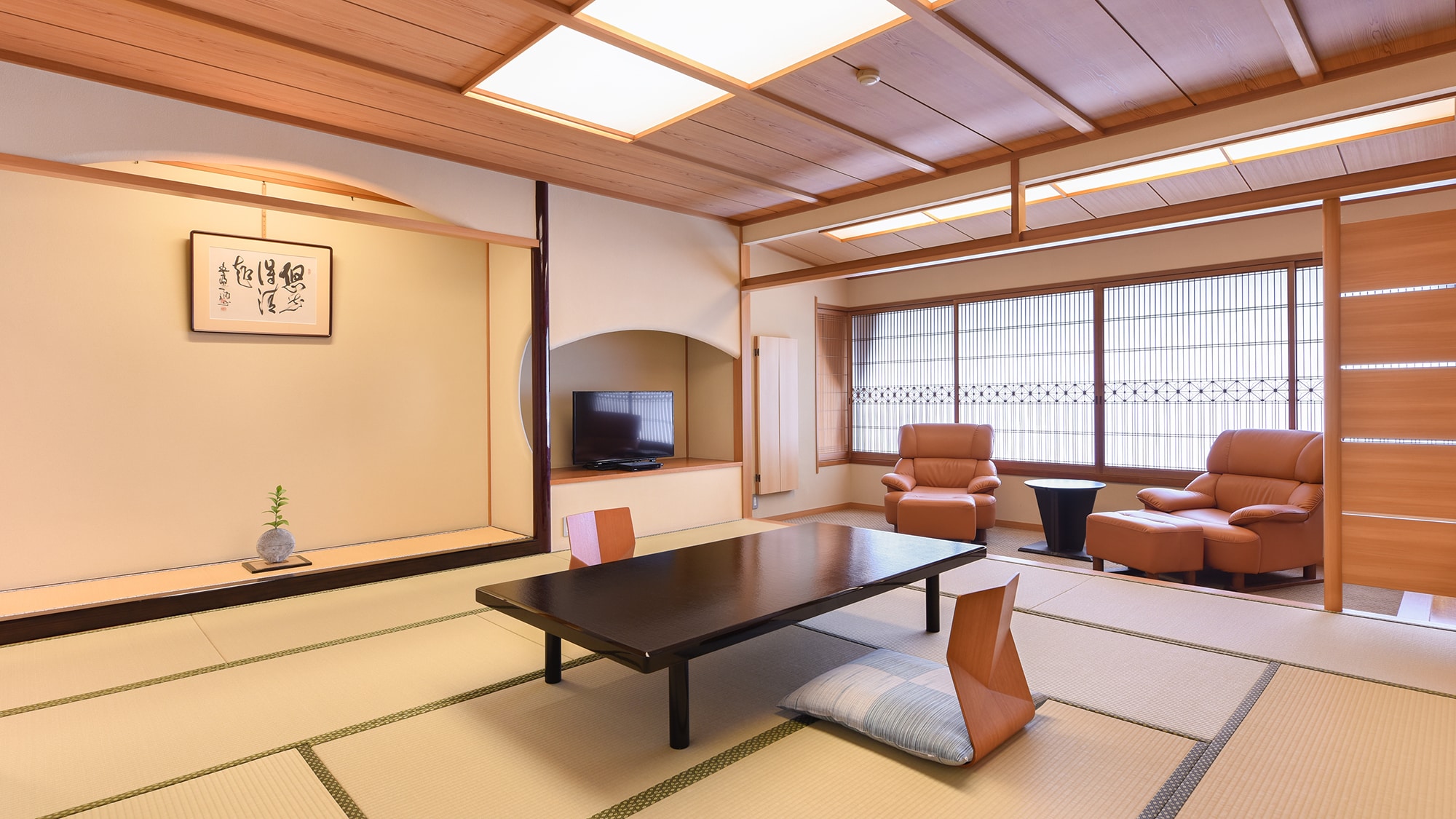 B [Main building / 54 square meters ~] Japanese-style room 12.5 tatami mats + cypress hot spring bath (example)