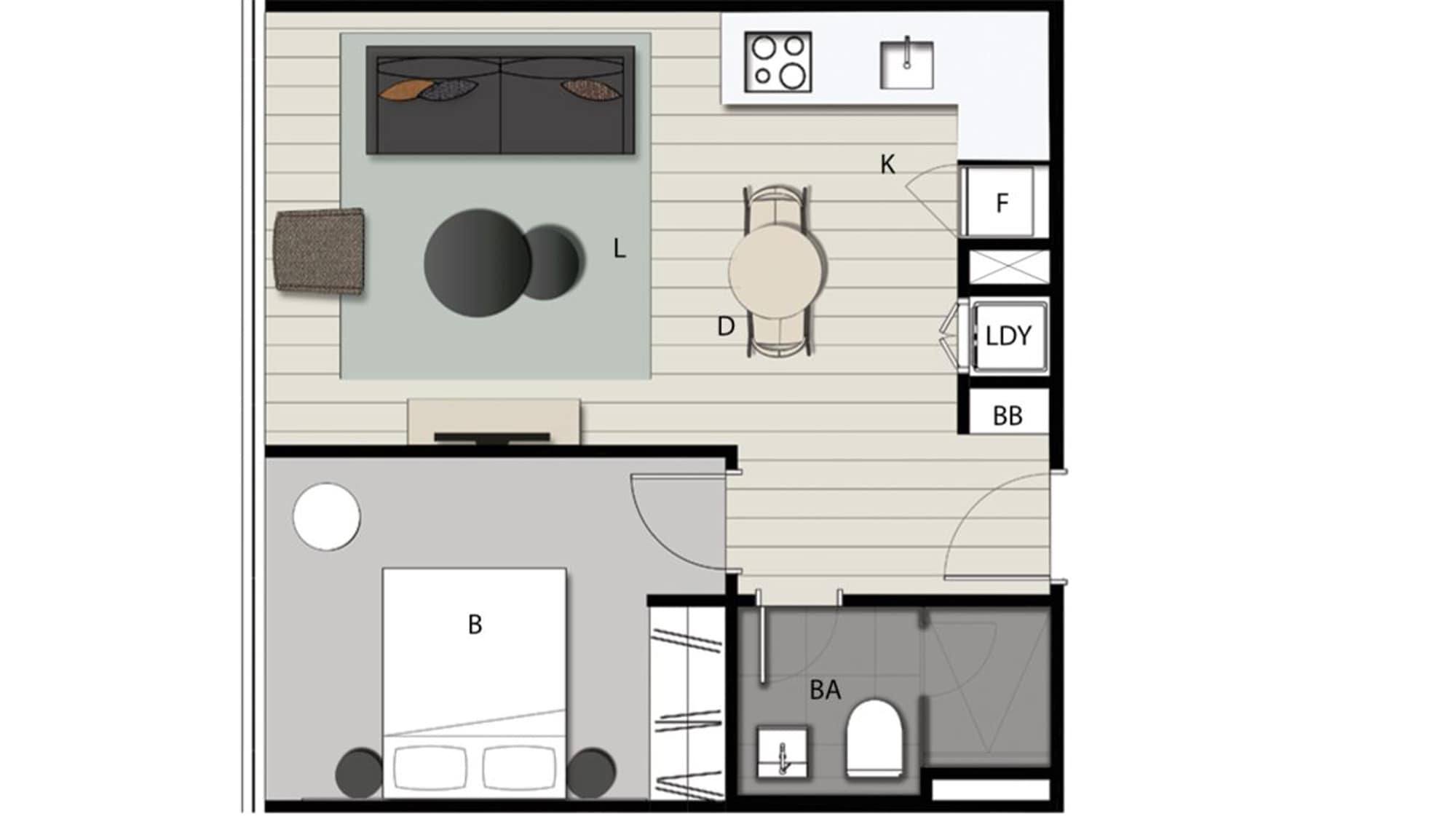 [1 bedroom] Floor plan