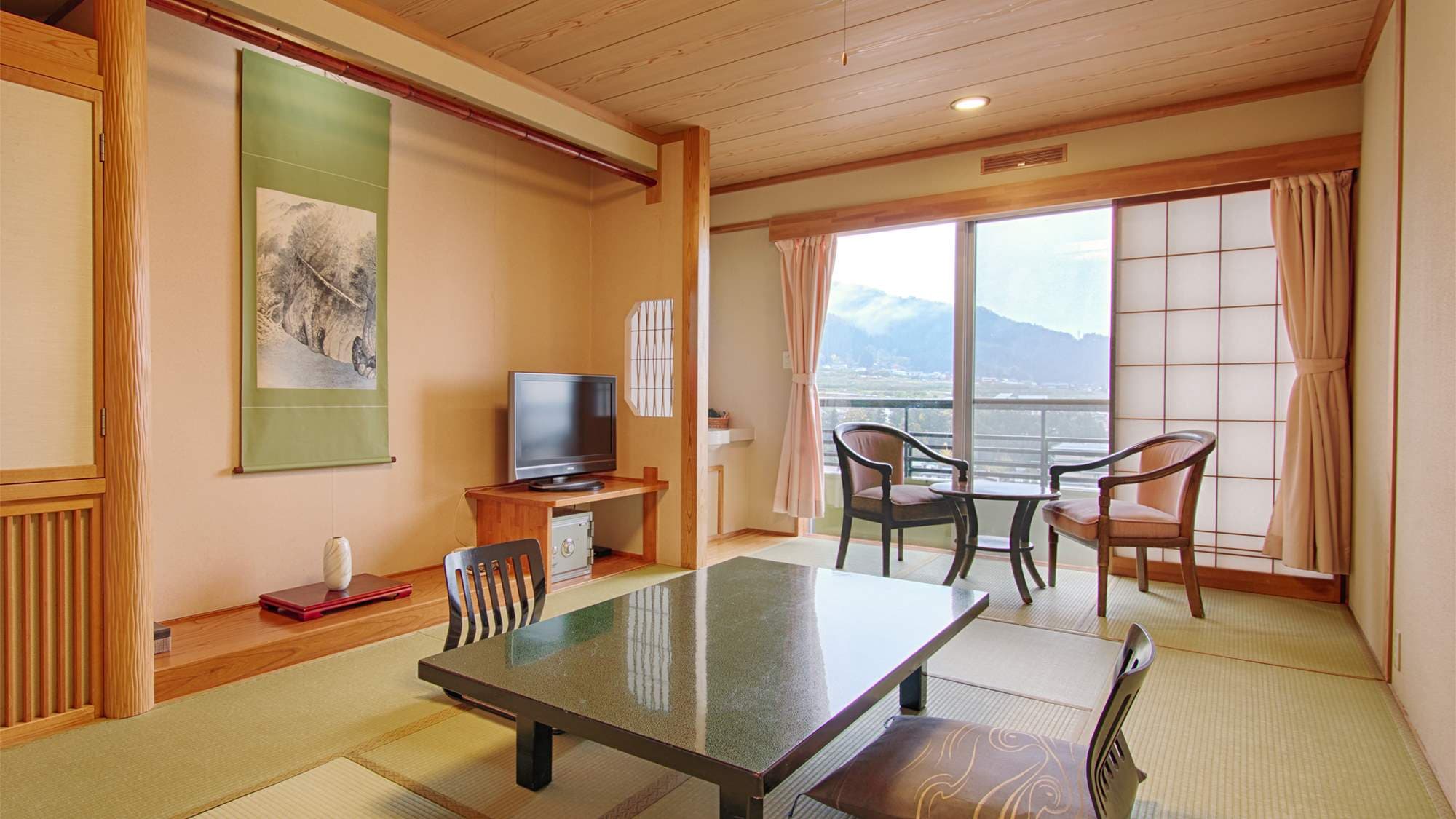 Contoh kamar bergaya Jepang dengan pemandangan