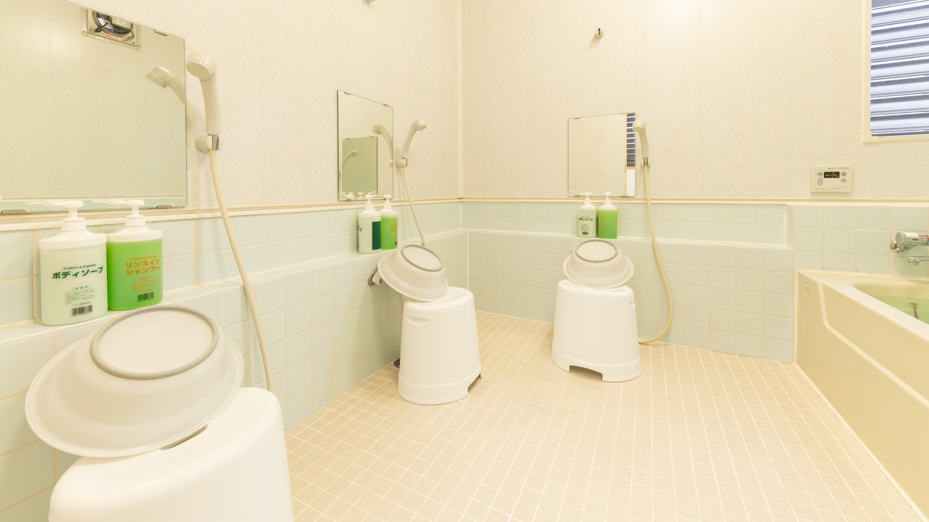 Inside the large communal bath