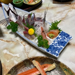 Flying fish sashimi
