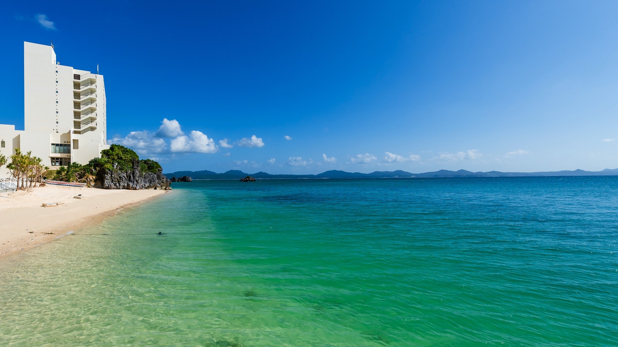 Main building private beach