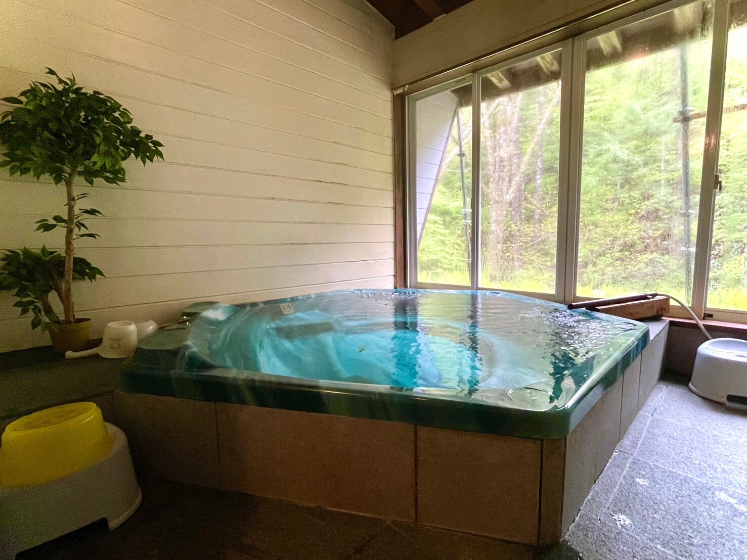 Large private family bath with natural water