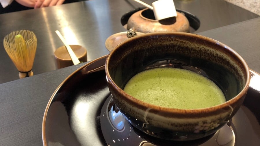 Enjoy matcha at the tea counter